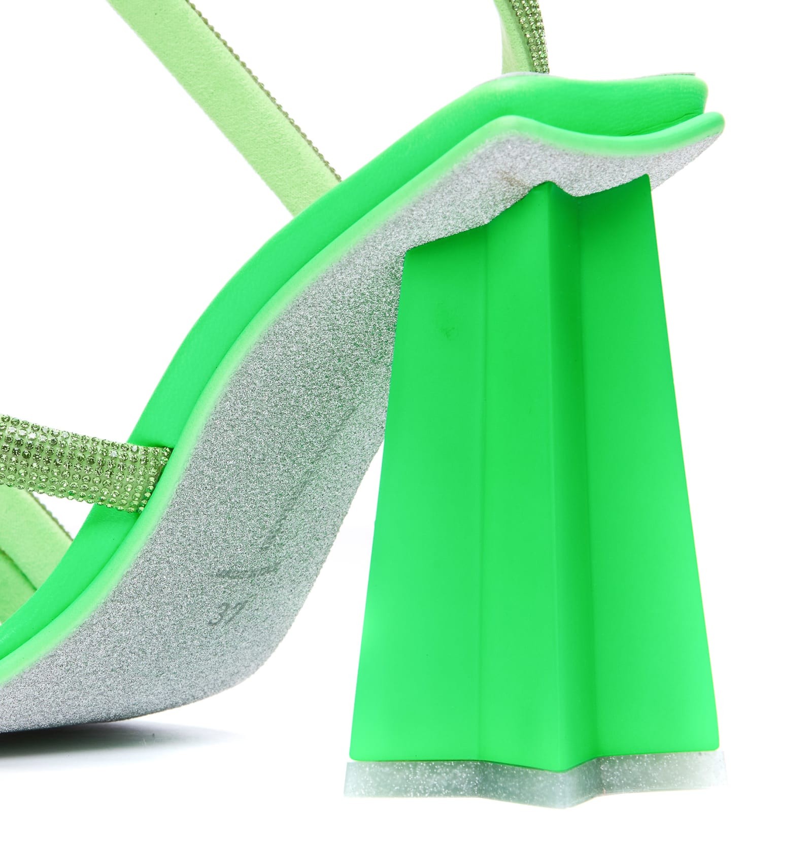 Shop Chiara Ferragni Andromeda Pump Sandals In Strass Bright Green