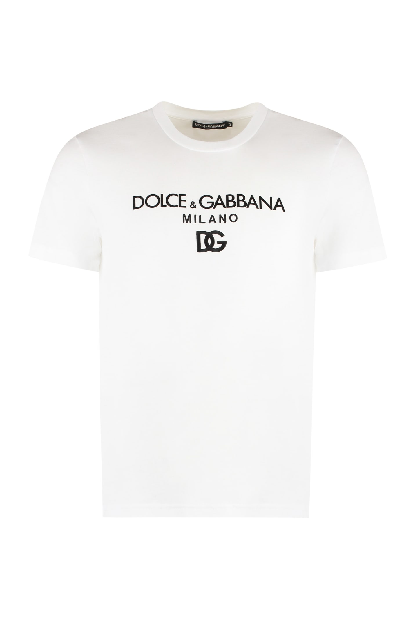 Shop Dolce & Gabbana Cotton Crew-neck T-shirt In White