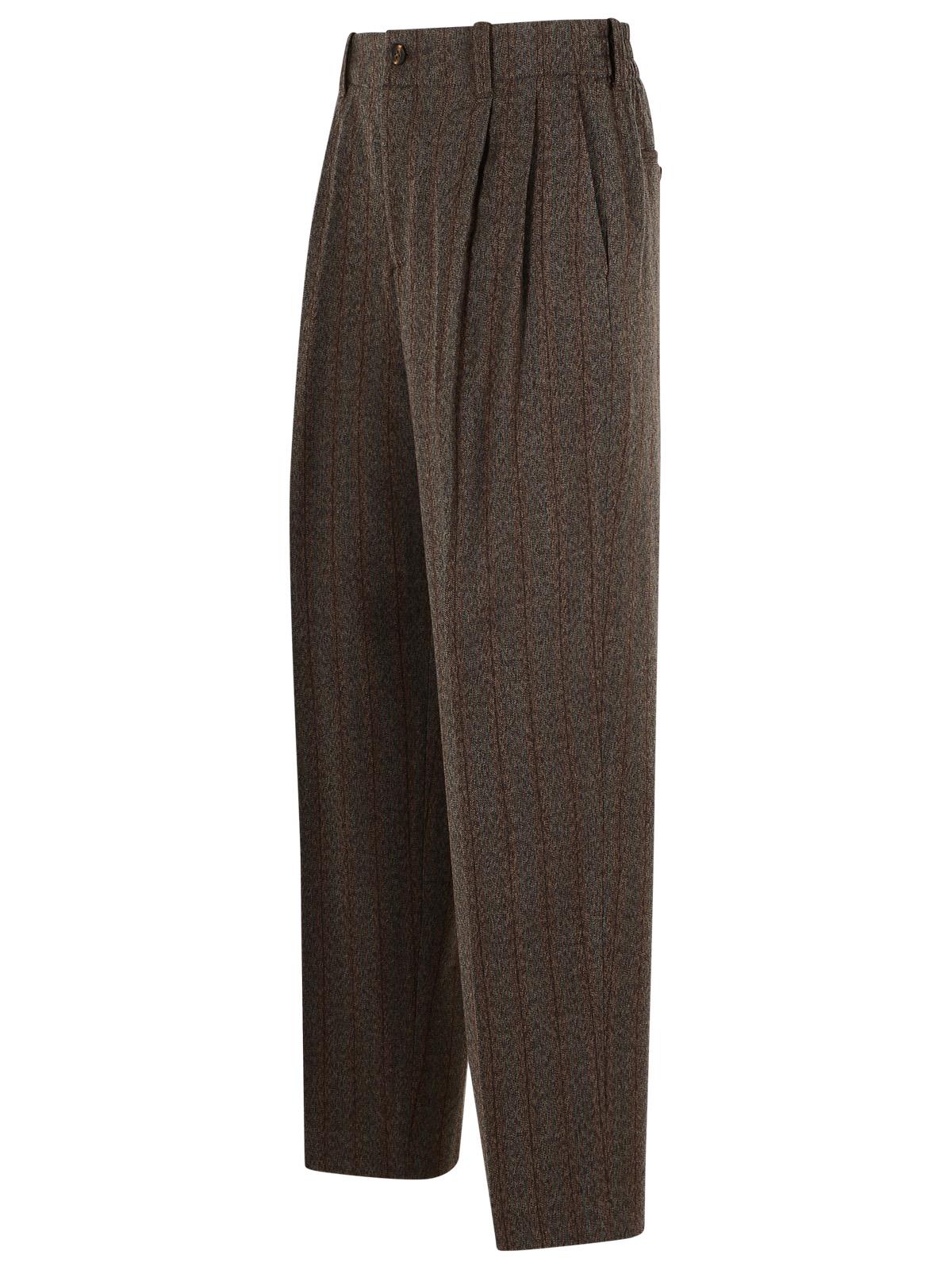 Golden Goose Wool Trousers Pockets Belt Loops In Brown