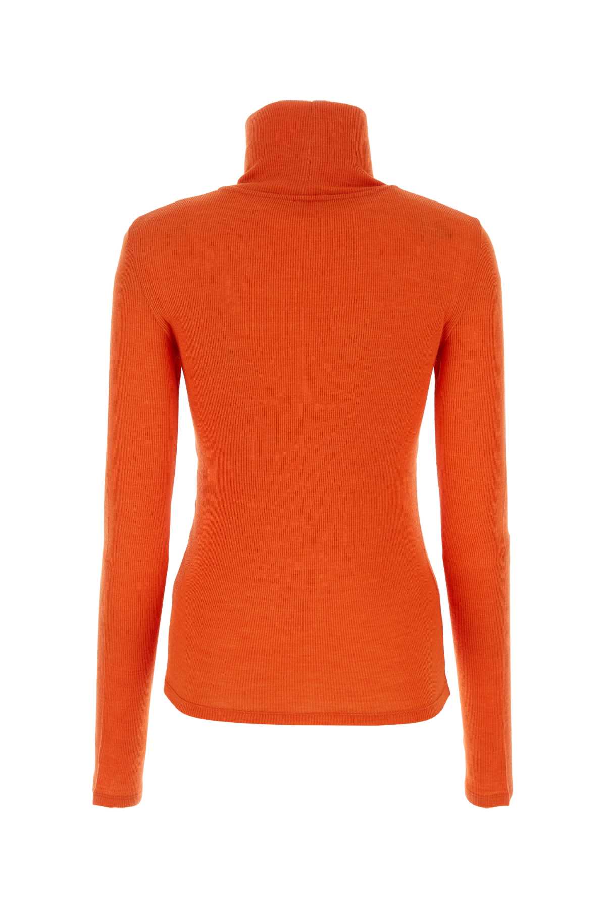 Chloé Dark Orange Wool Blend Sweater In Bloomingorange