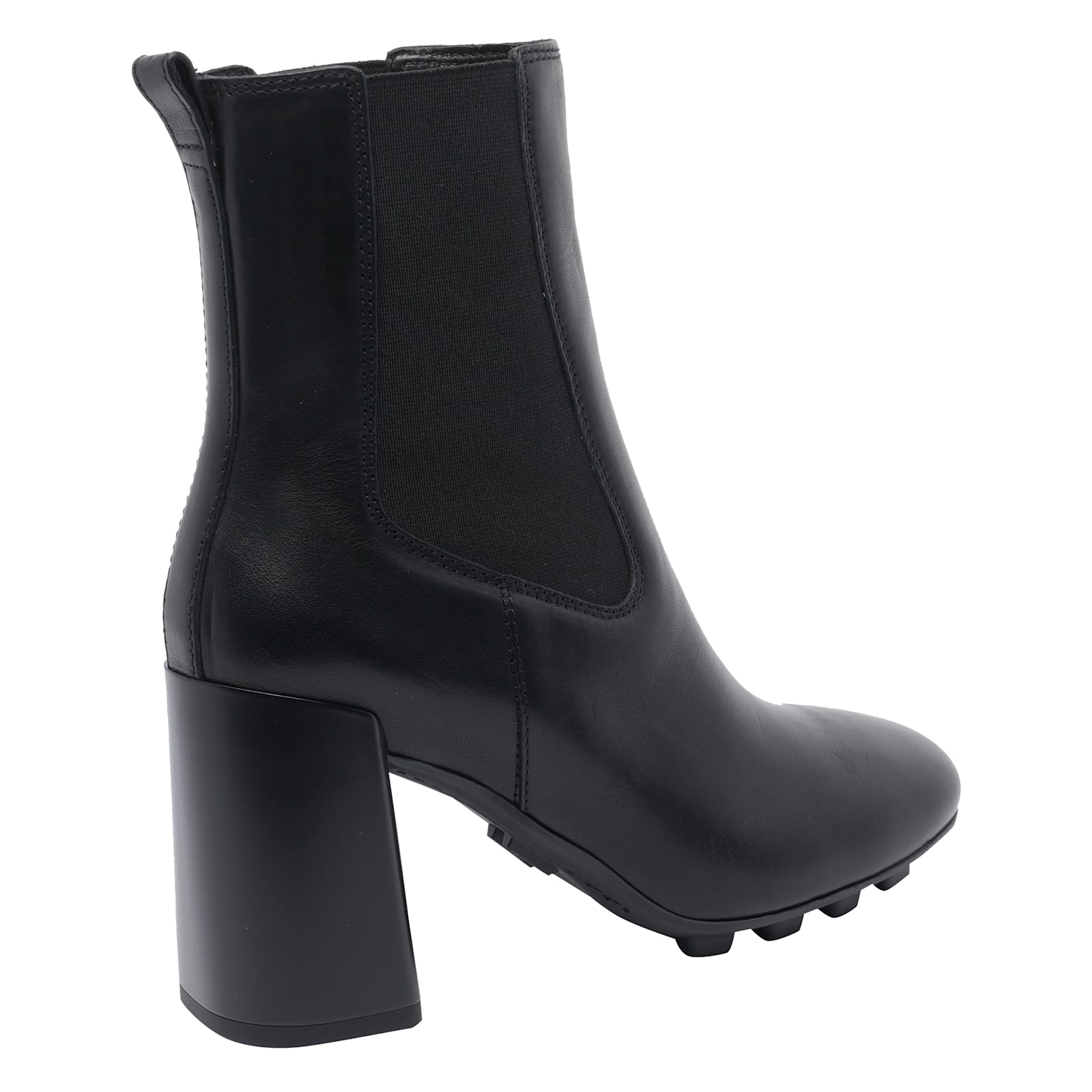 Hogan Pump Booties With Block Heel And Elastic Side Panels In Black
