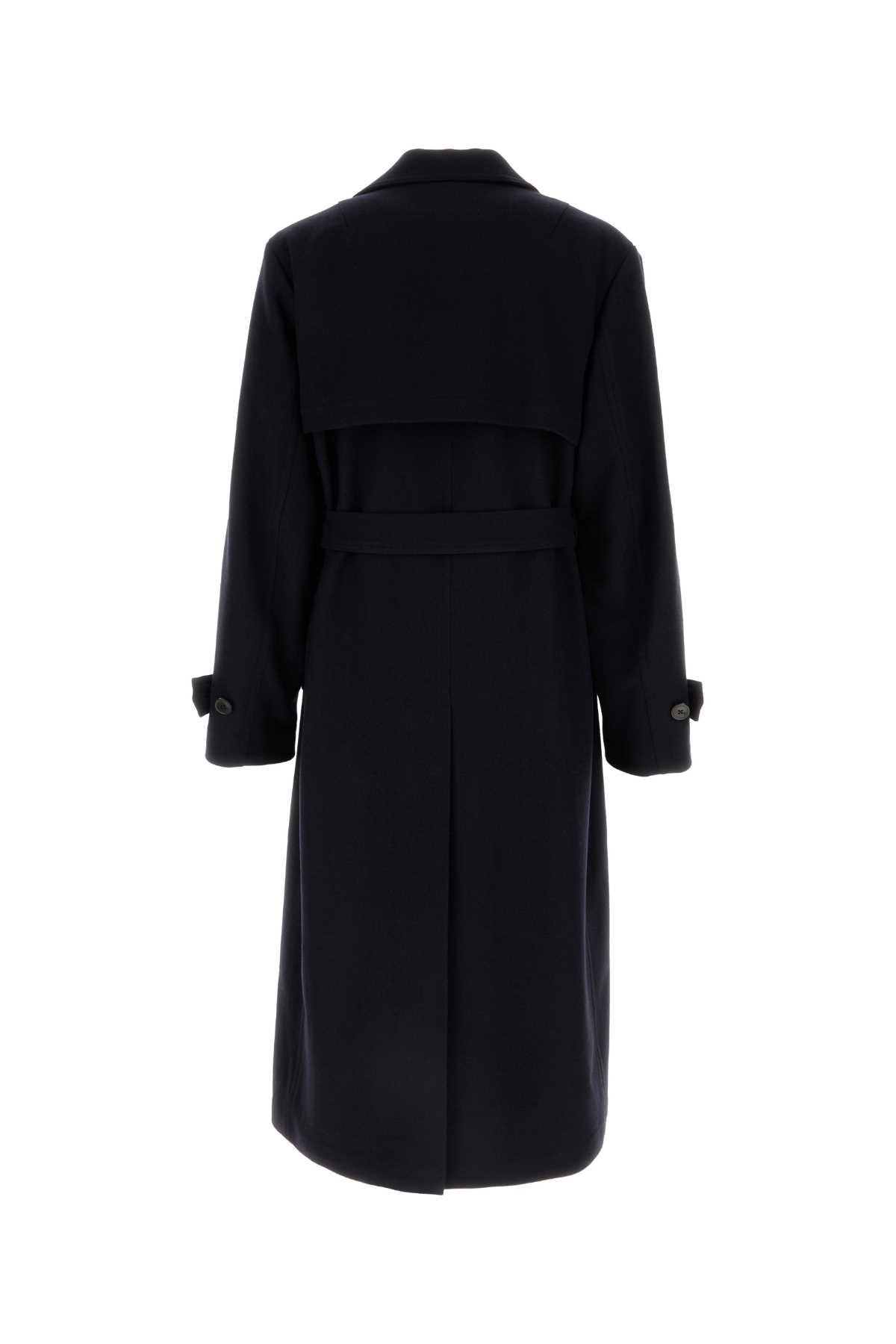 Shop Dries Van Noten Midnight Blue Wool Blend Ralphie Coat In Navy