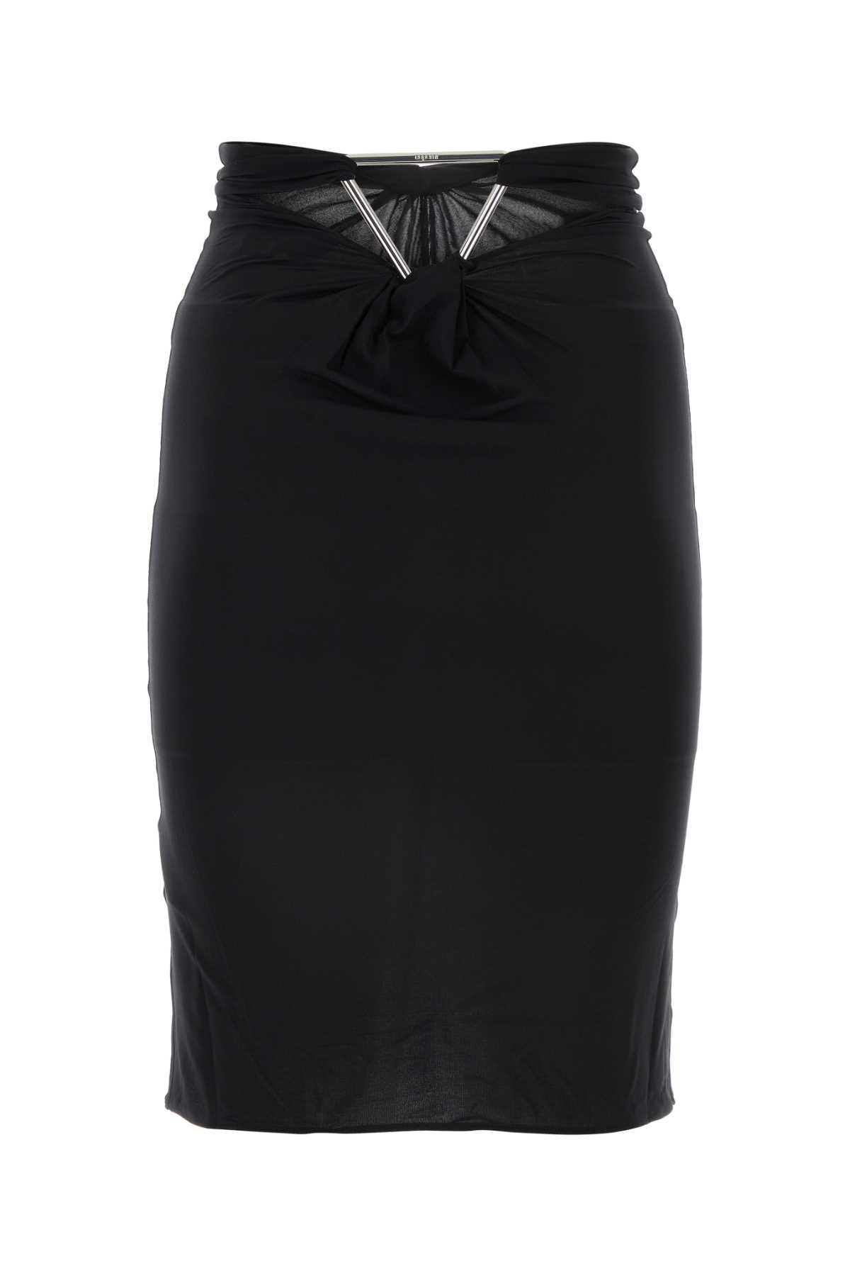 Shop Coperni Black Stretch Nylon Triangle Skirt