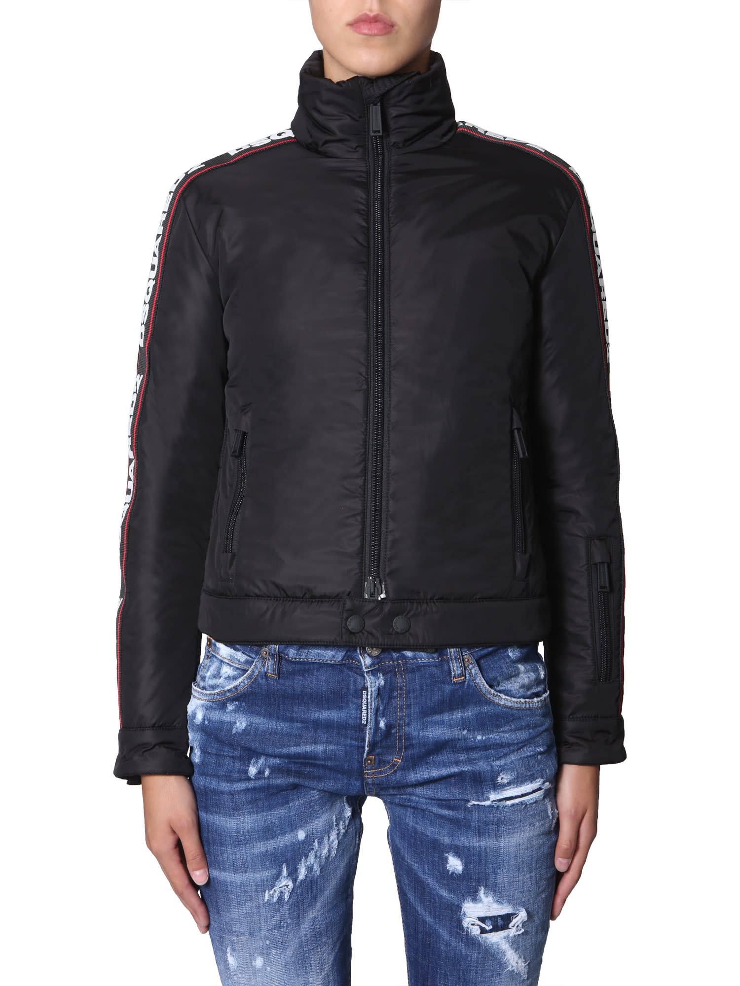 Dsquared2 Down Jacket With Logo Band