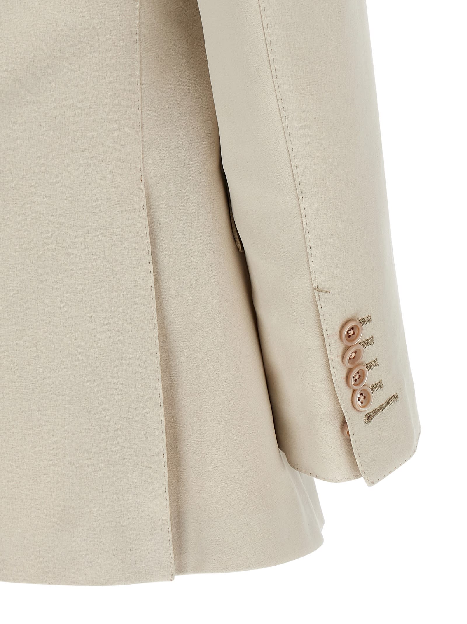 Tom Ford Double-breasted Tailored Blazer Featuring Back Vent In Neutral