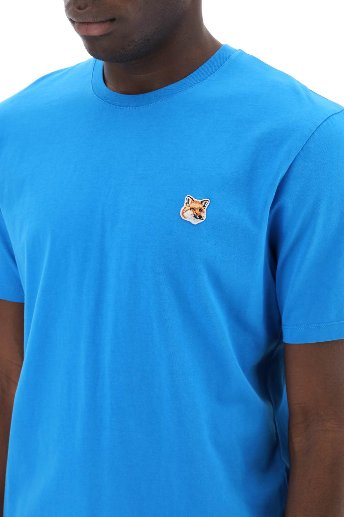 Shop Maison Kitsuné Fox Head T-shirt In Enamel Blue (blue)