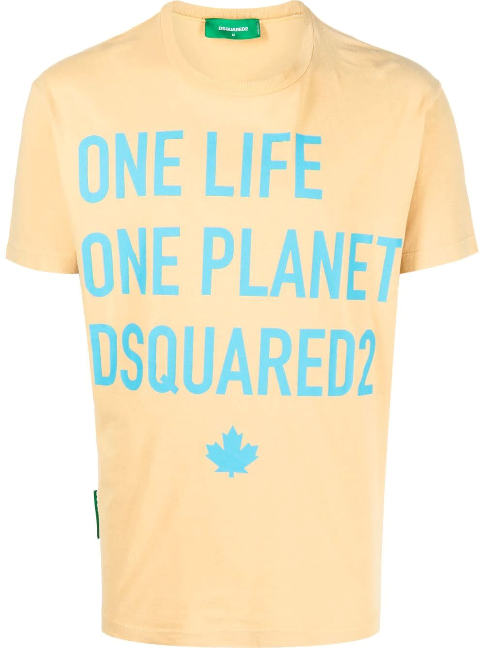 Yellow Man T-shirt With Print one Life One Planet Dsquared2