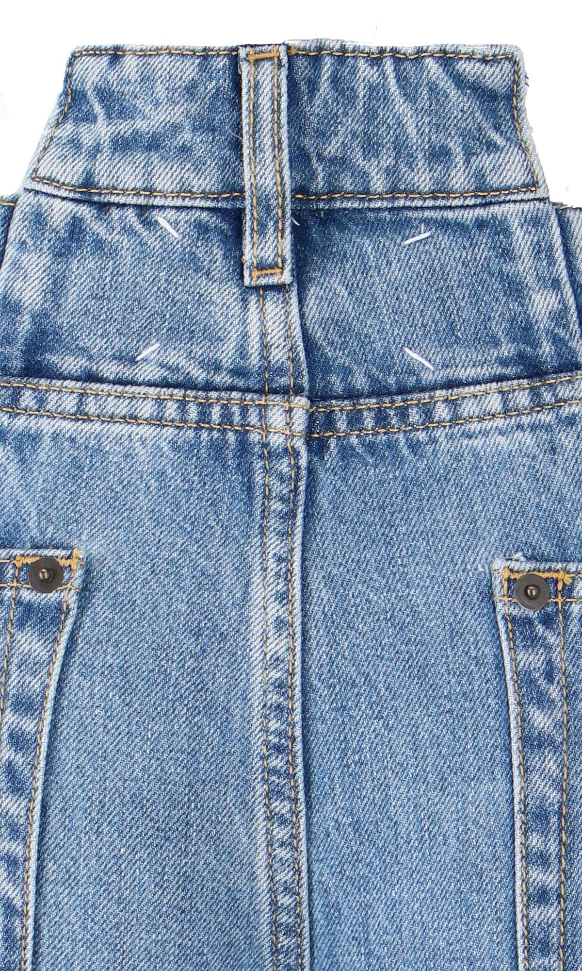 Maison Margiela Denim Jeans With Cut-out Detail In Denim Blue