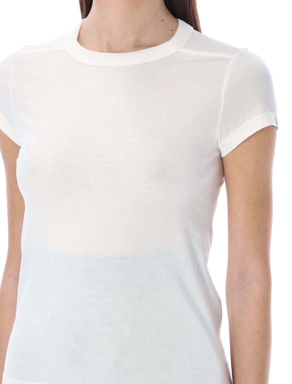 Shop Rick Owens Crewneck Short-sleeved T-shirt In White