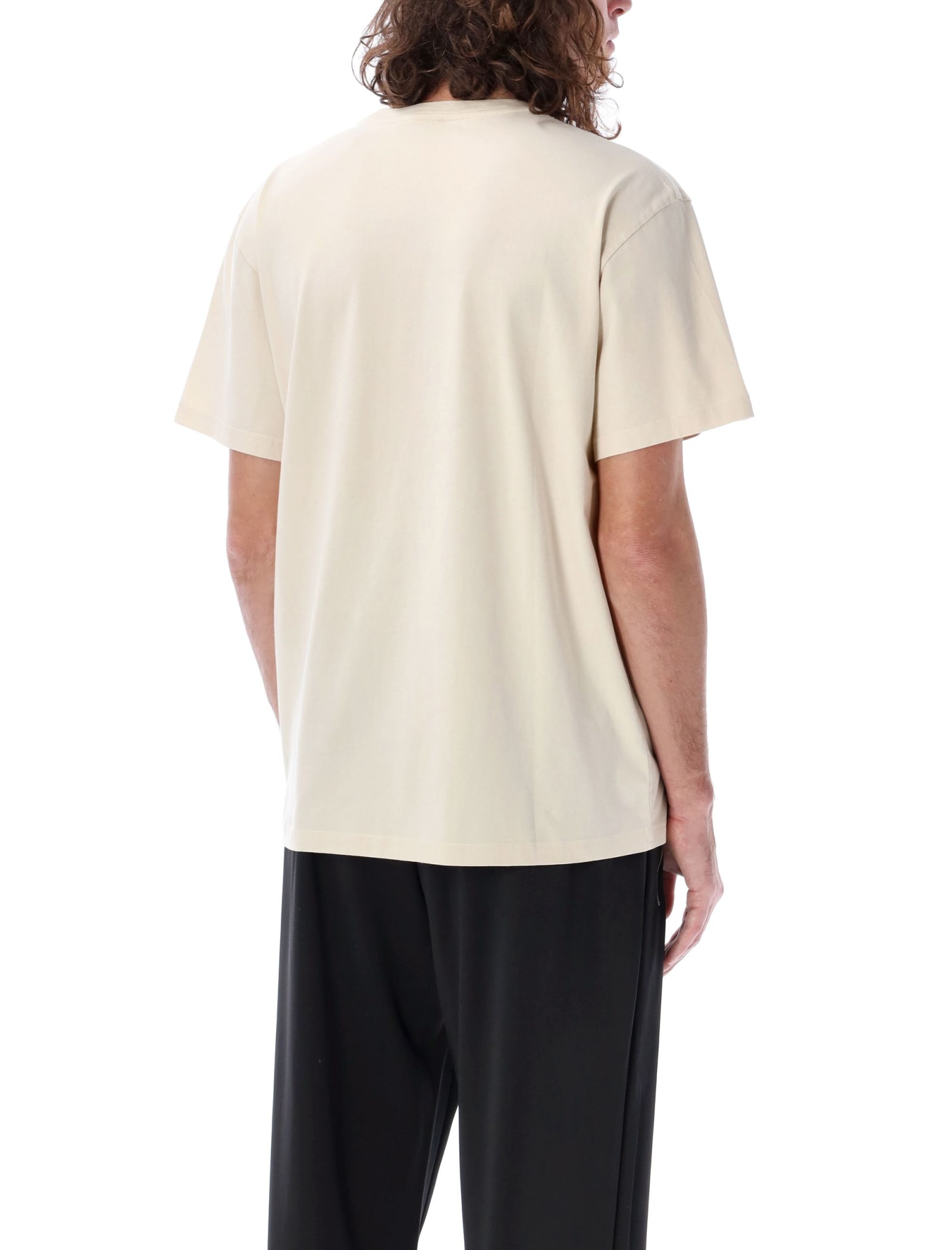 Shop Jw Anderson T-shirt With Logo Embroidery In Beige