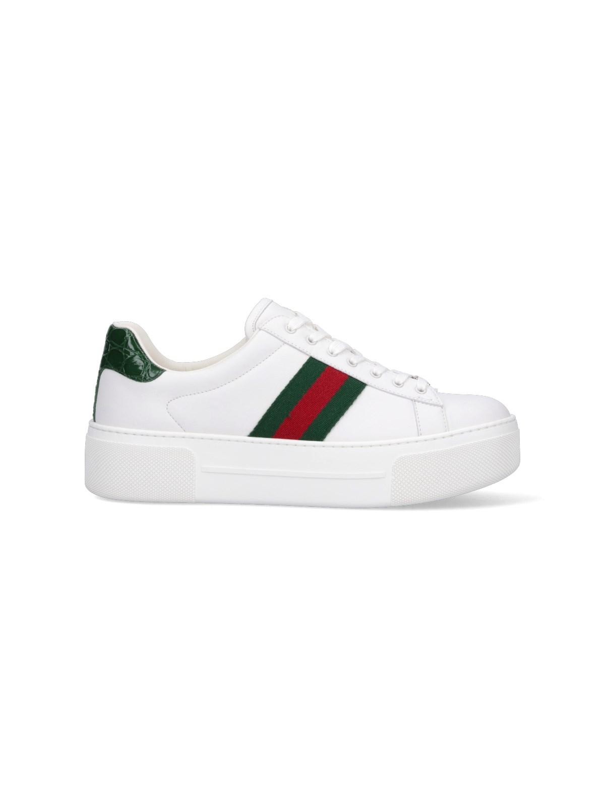 Shop Gucci Ace Low-top Sneakers In White