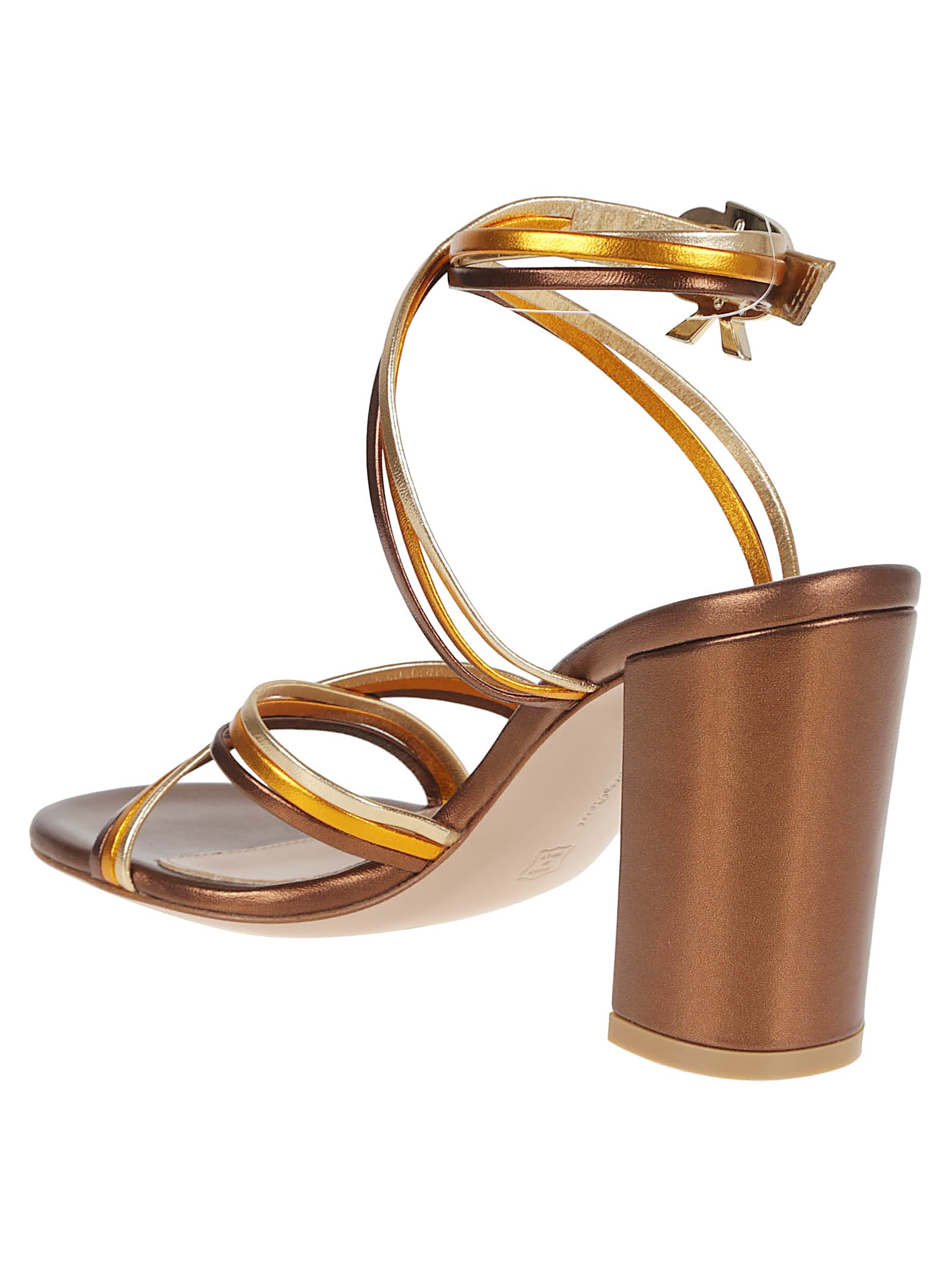 Gianvito Rossi Nappa Silk Sandal In Gold