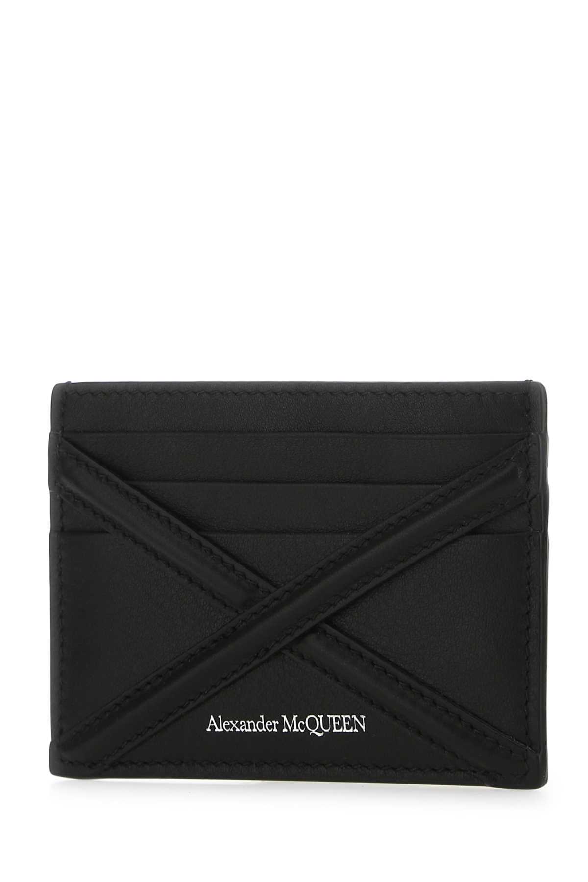 Shop Alexander Mcqueen Black Leather Card Holder In 1000