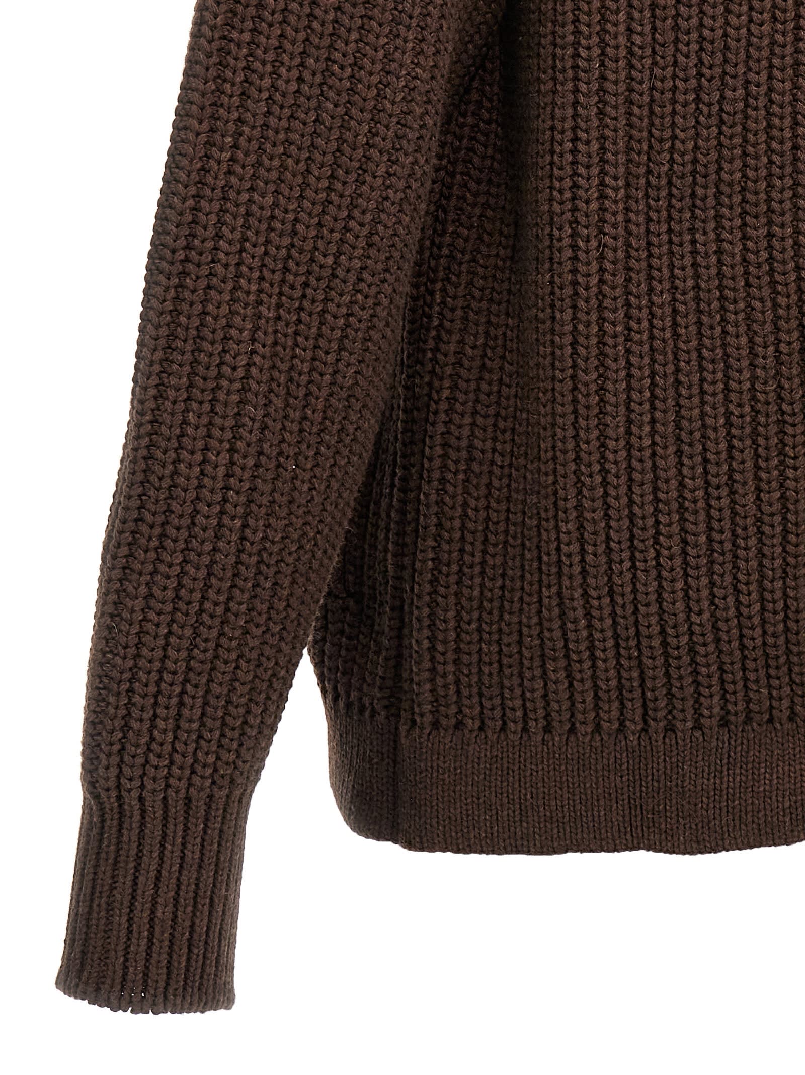 Shop Emporio Armani Wool Cardigan In Brown