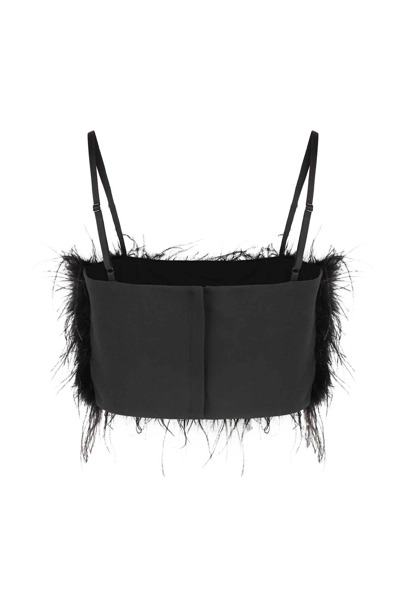 Pinko Salagiochi Feather Detail Top In Black