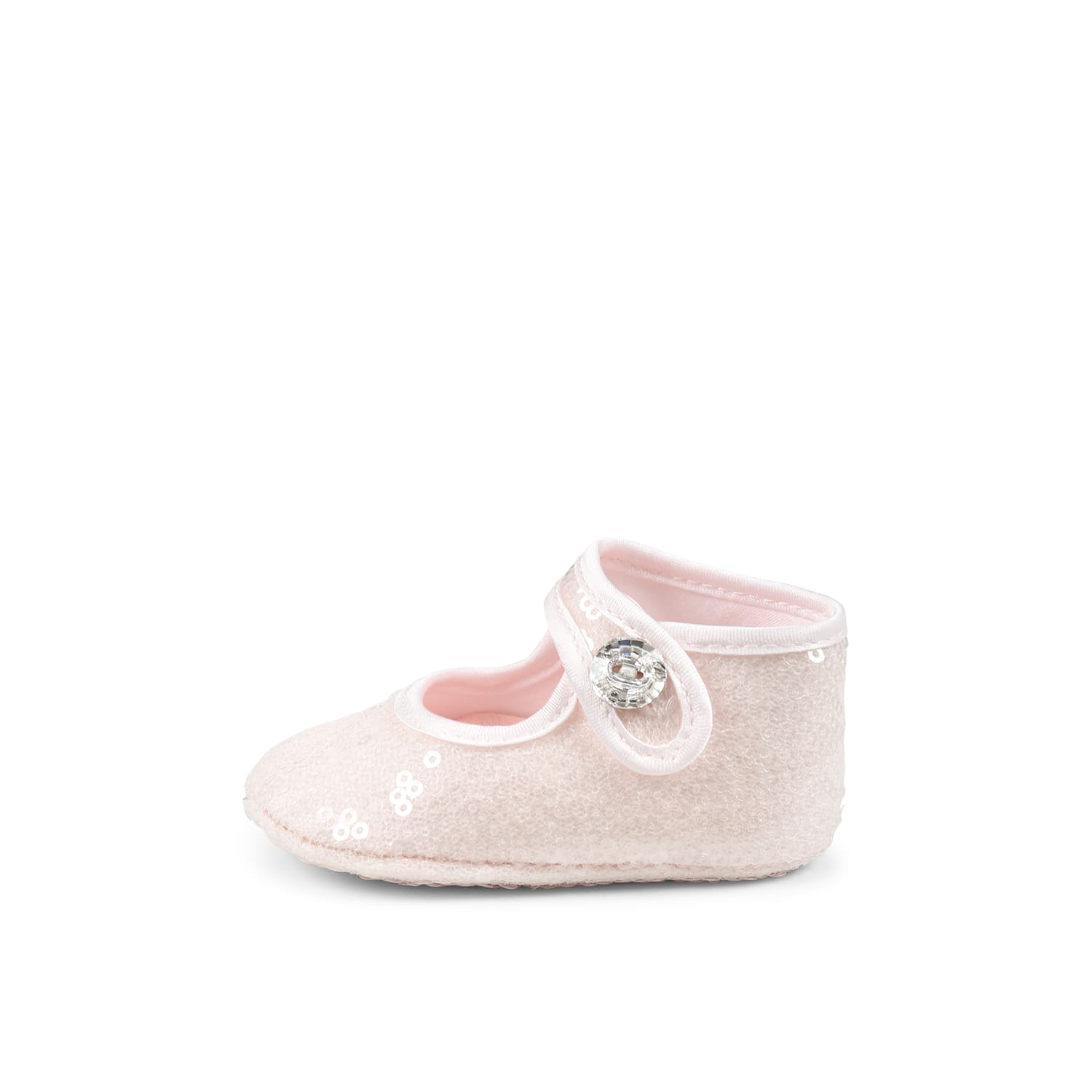 Monnalisa Pink Ballet Flats For Baby Girl In Pink