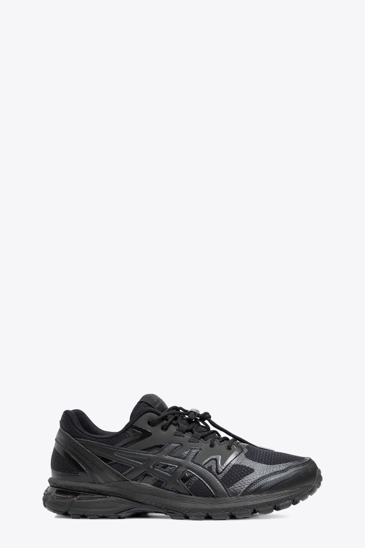 Shop Comme Des Garçons Shirt Mens Sneakers X Asics Asics Collaboration Black Mesh And Leather Running Sneaker In Nero