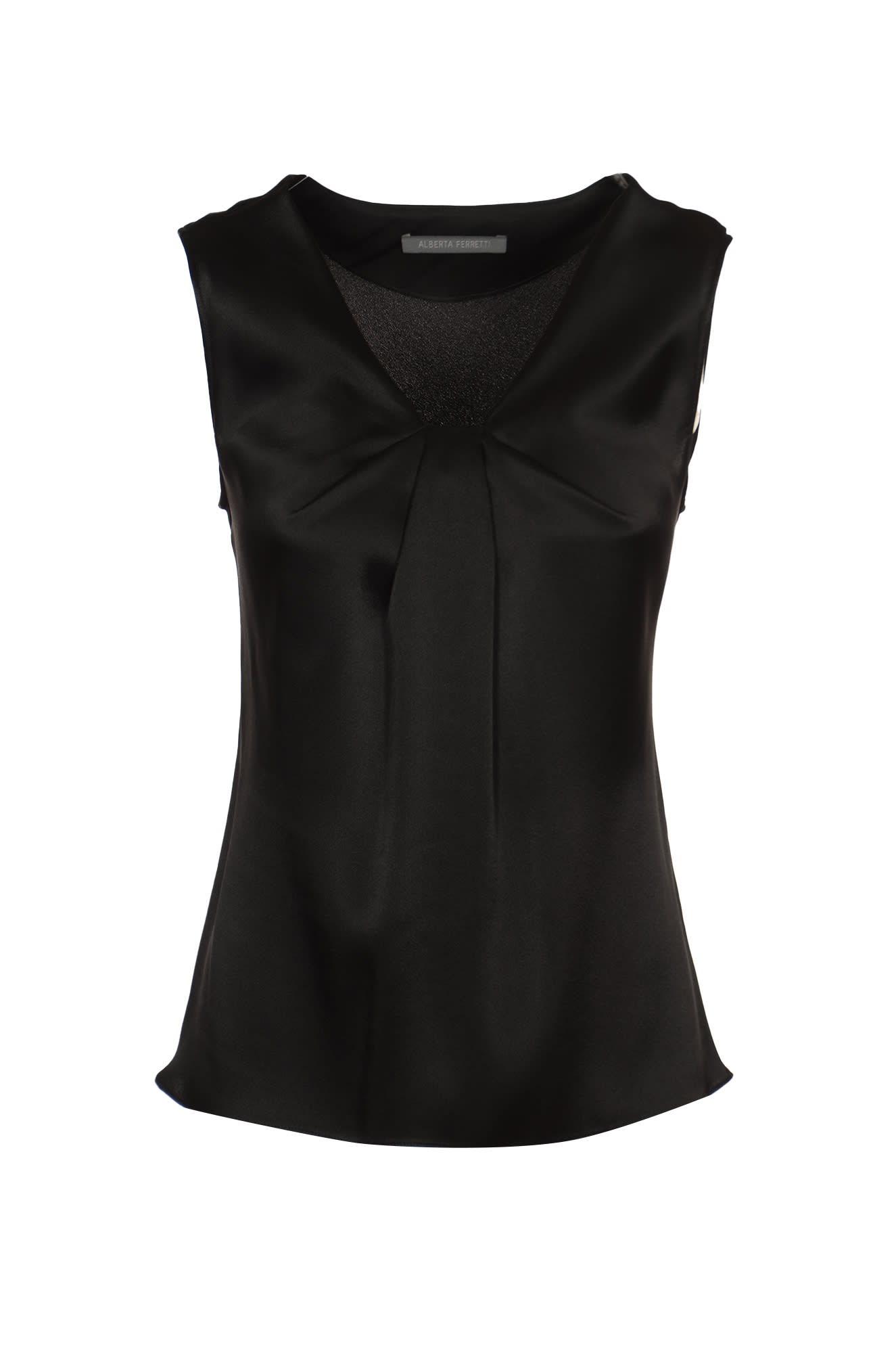 Shop Alberta Ferretti V-neck Fitted Top In Black