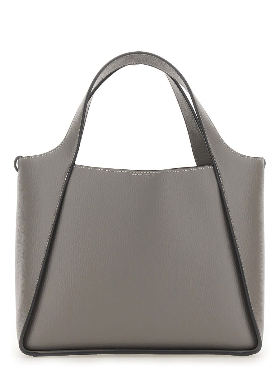 Shop Stella Mccartney Shoulder Bag With Logo In Grey