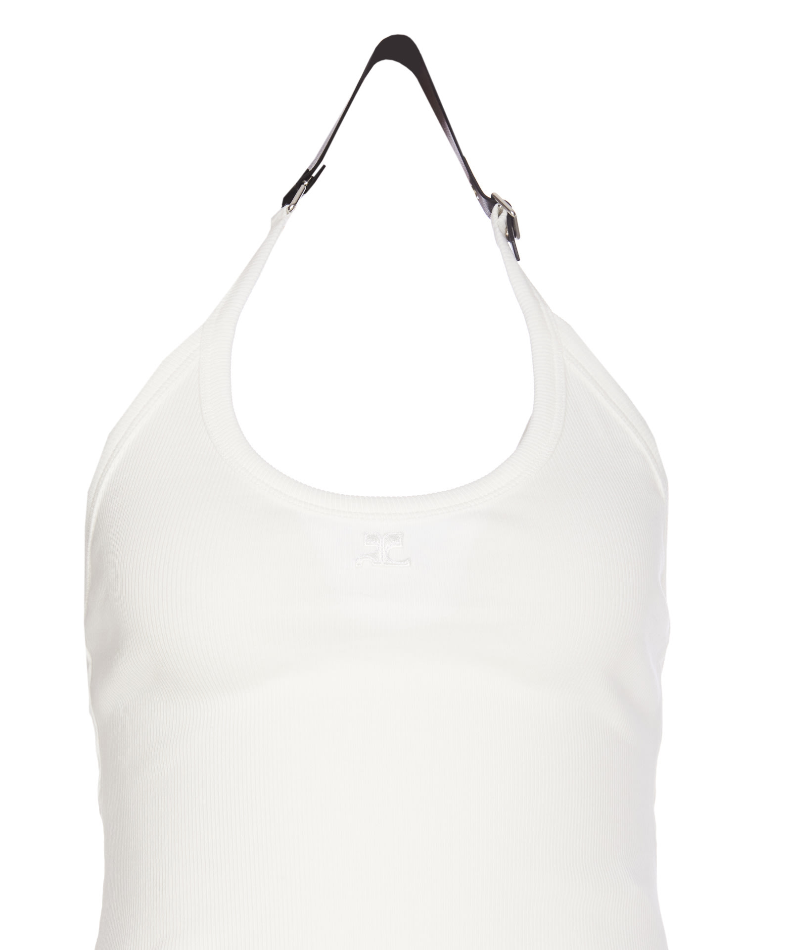 Shop Courrèges Holistic Logo Knit Minidress In White