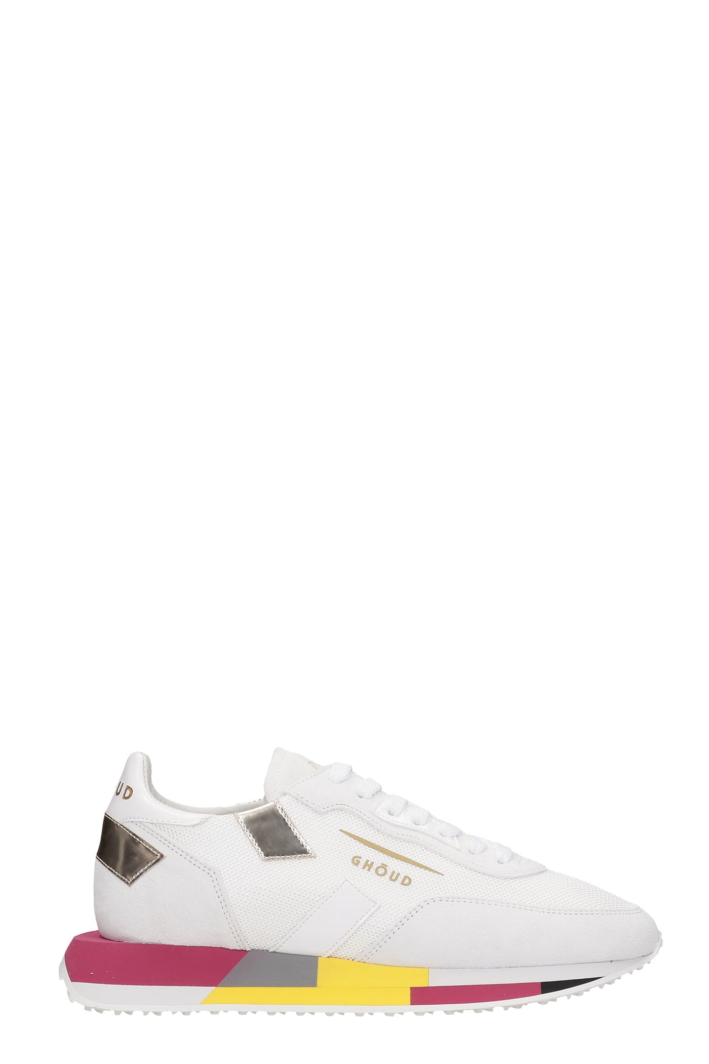 GHOUD Rush Sneakers In White Suede And Fabric