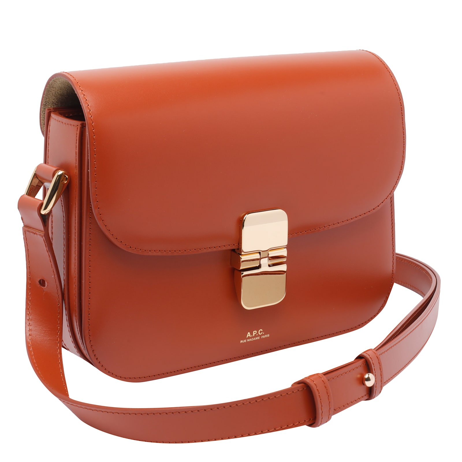 Apc Rectangular Shape Shoulder Bag With Adaptable Strap In Red