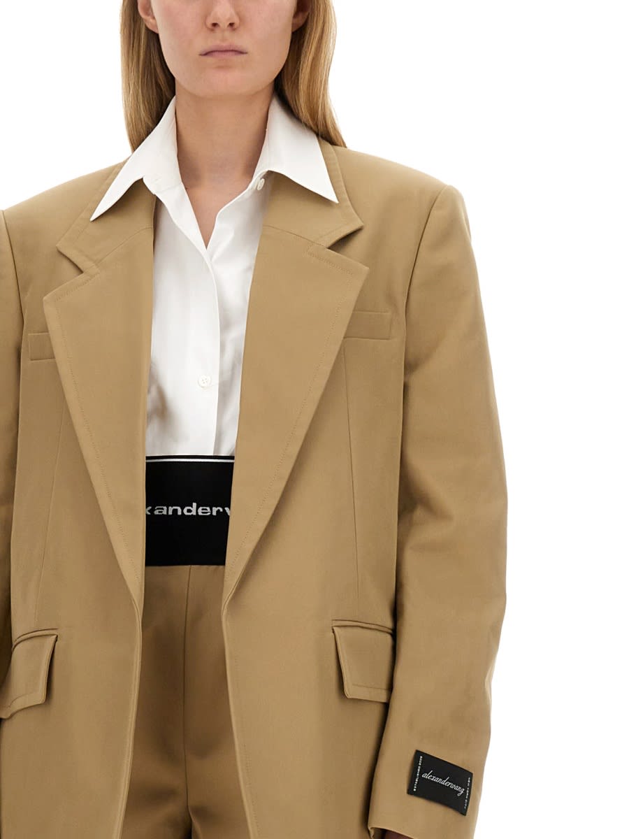 Shop Alexander Wang Oversize Jacket In Beige