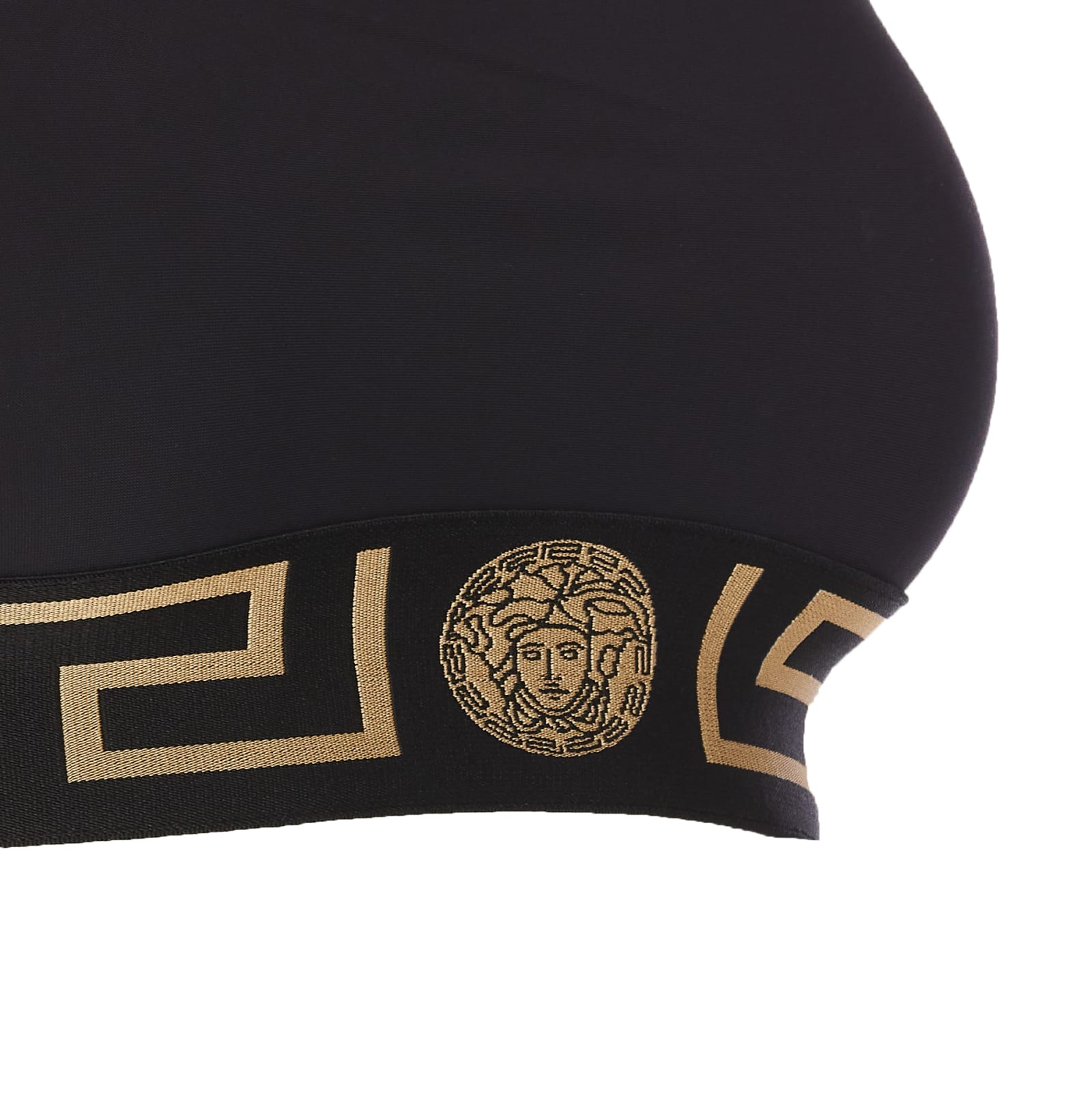 Shop Versace Greca Logo Top In Black