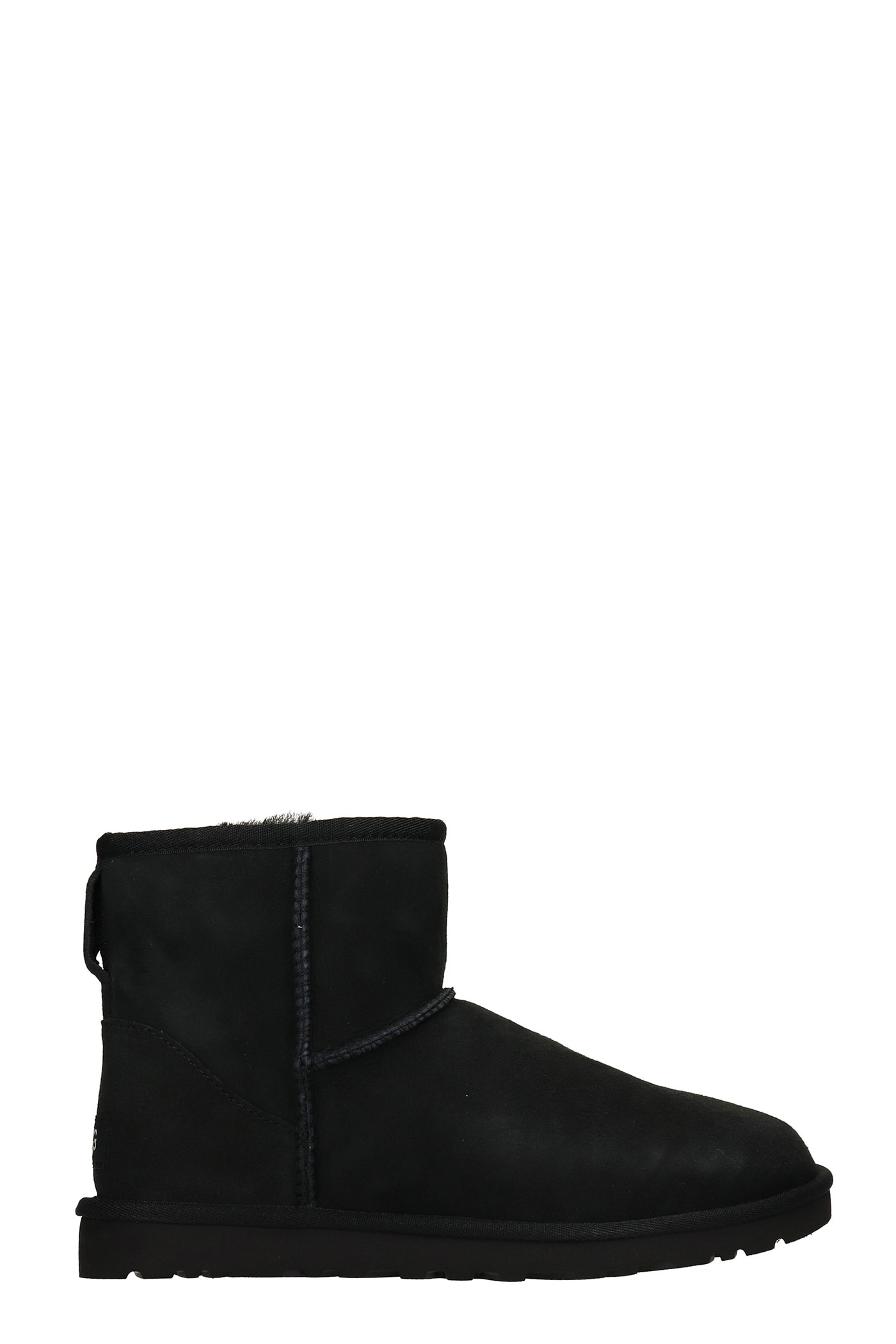 UGG Mini Classic Ankle Boots In Black Suede