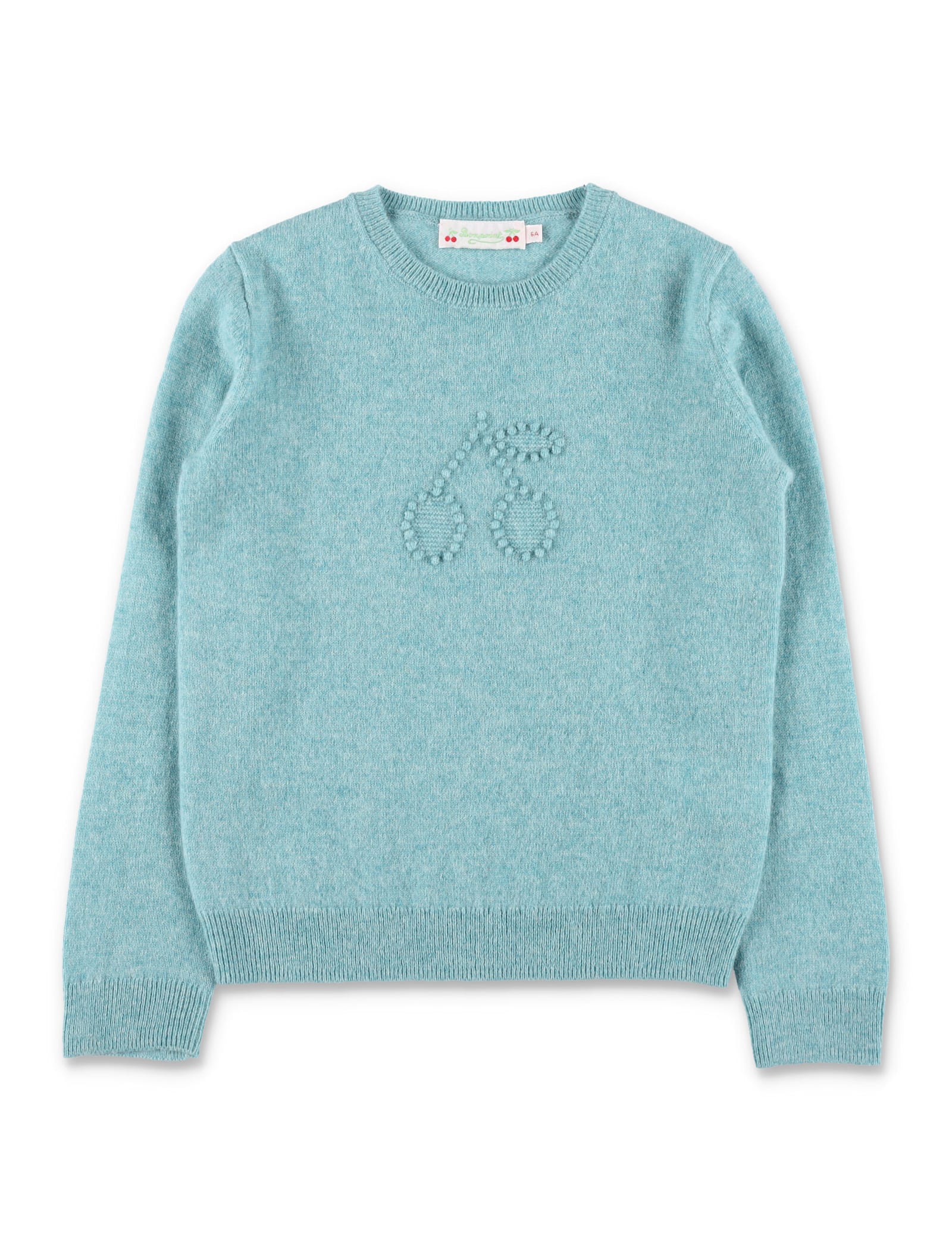 Bonpoint Kid - Jaana Cashmere Sweater With Cherry Detail In Blue