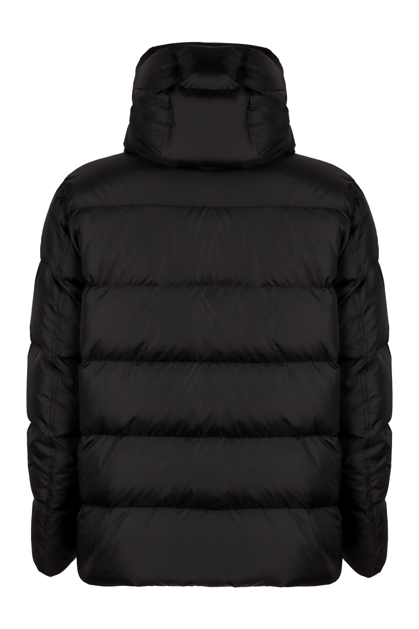 Shop Herno Hooded Nylon Down Jacket In Black