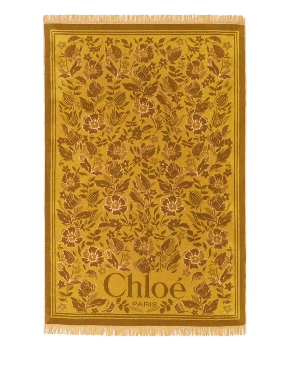 Chloé Cotton Beach Towel With Logo In Sand