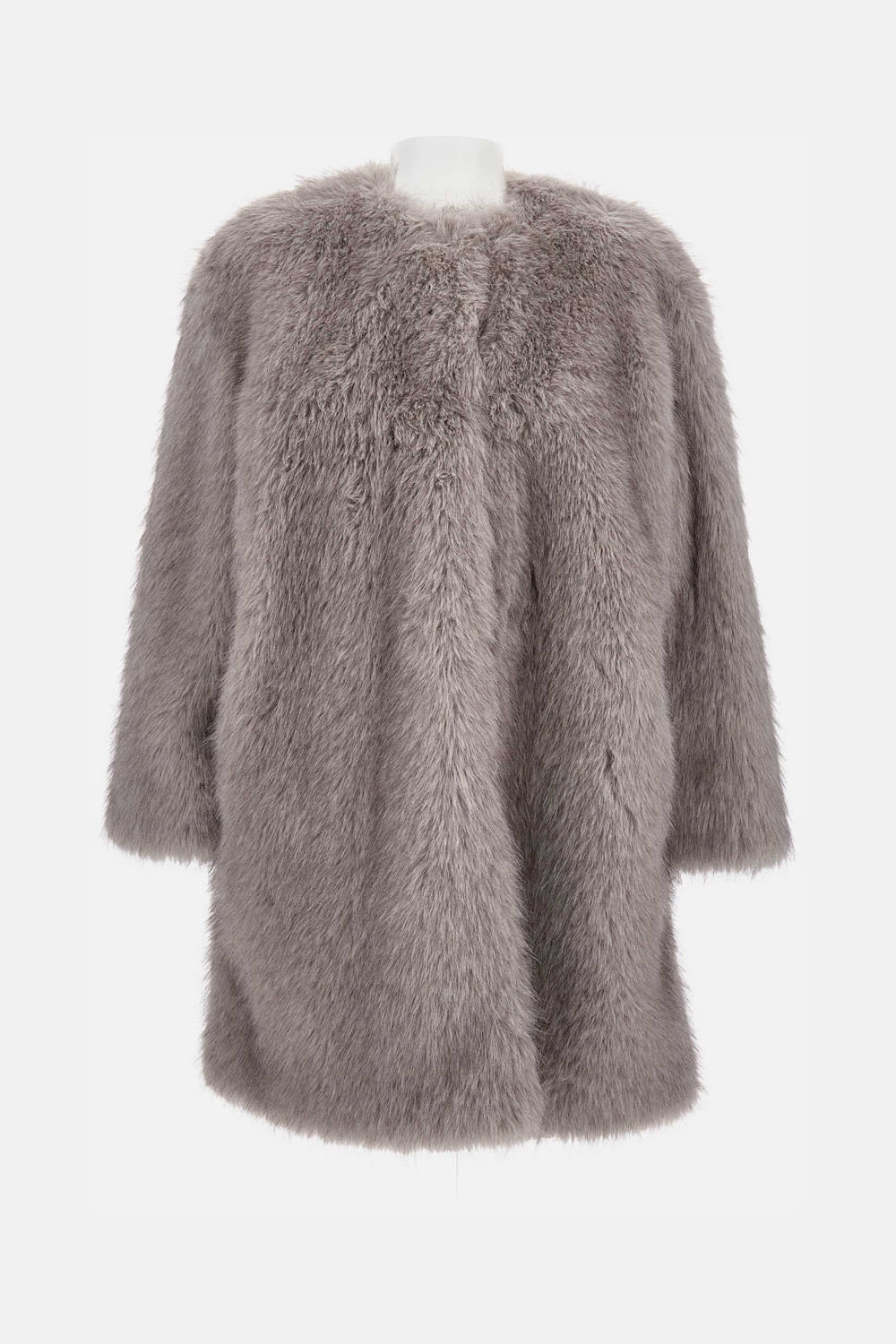 Max Mara Fur Coat In Gray
