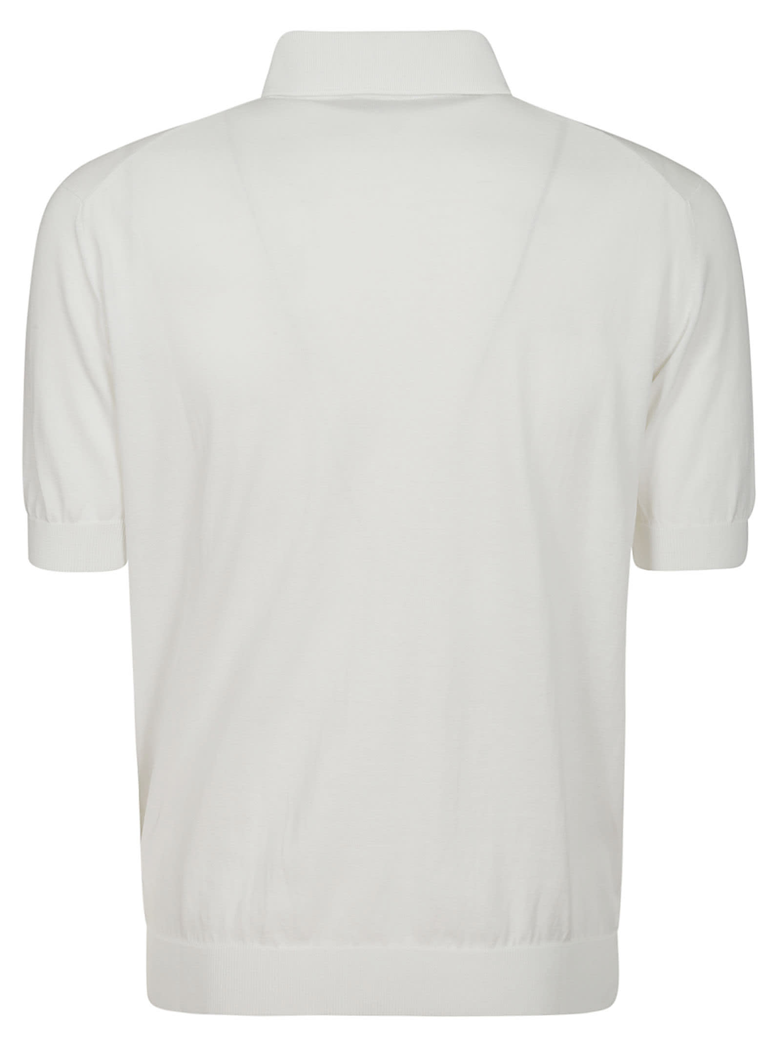 Filippo De Laurentiis Short Sleeves Three Buttons Polo Shirt Clothing In White Optic