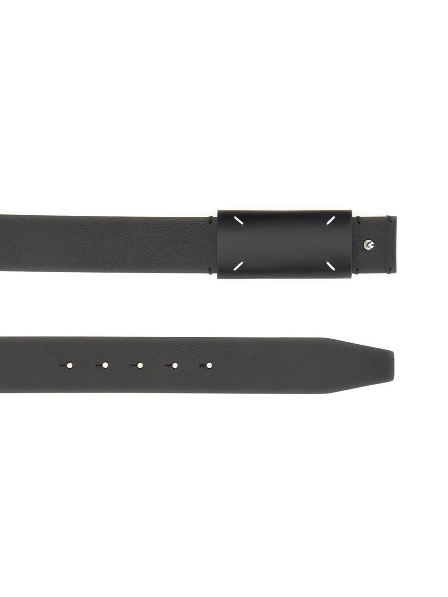 Maison Margiela Leather Belt In Black