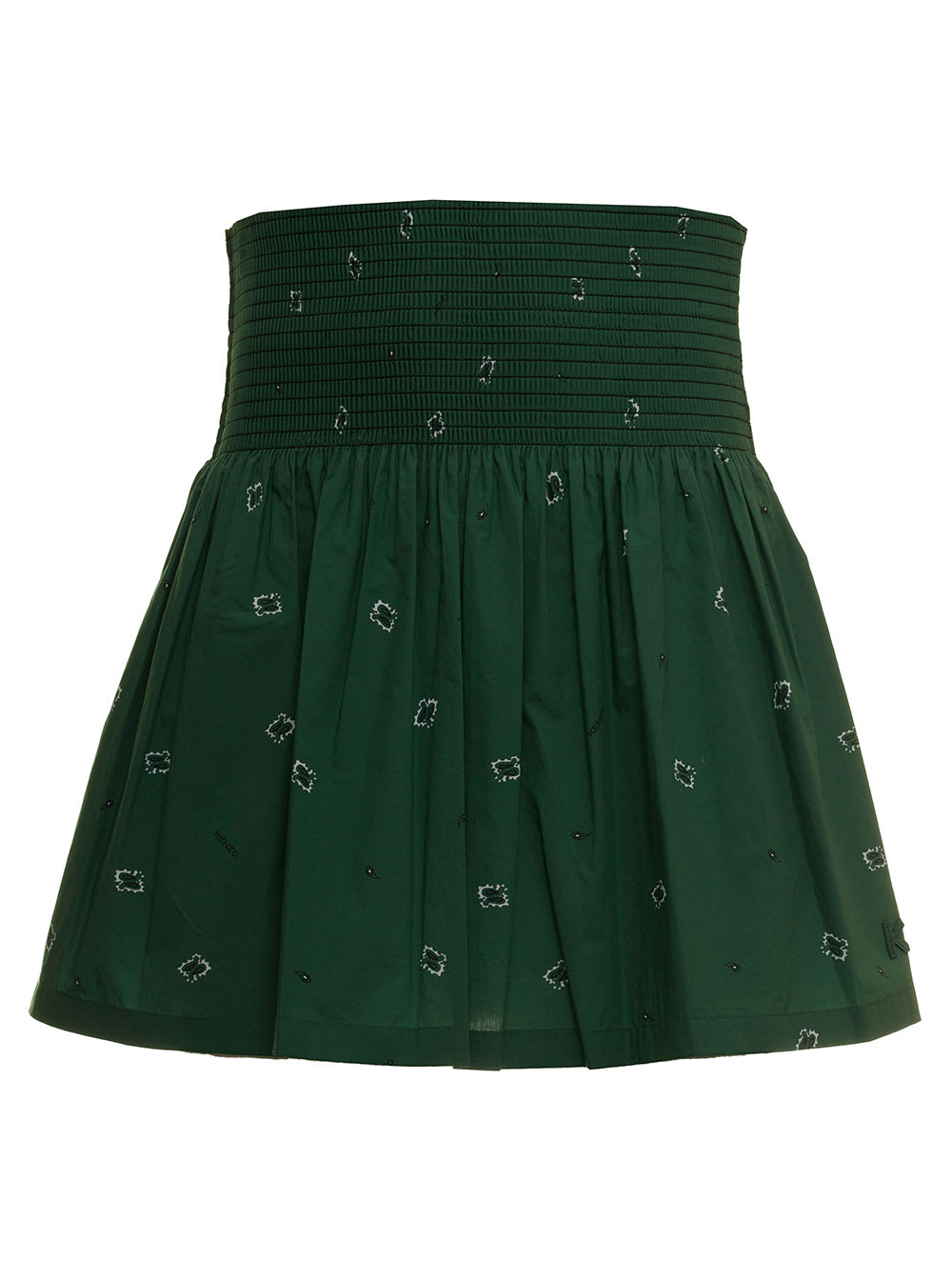 Kenzo Womans Bandana Printed Cotton Green Skirt