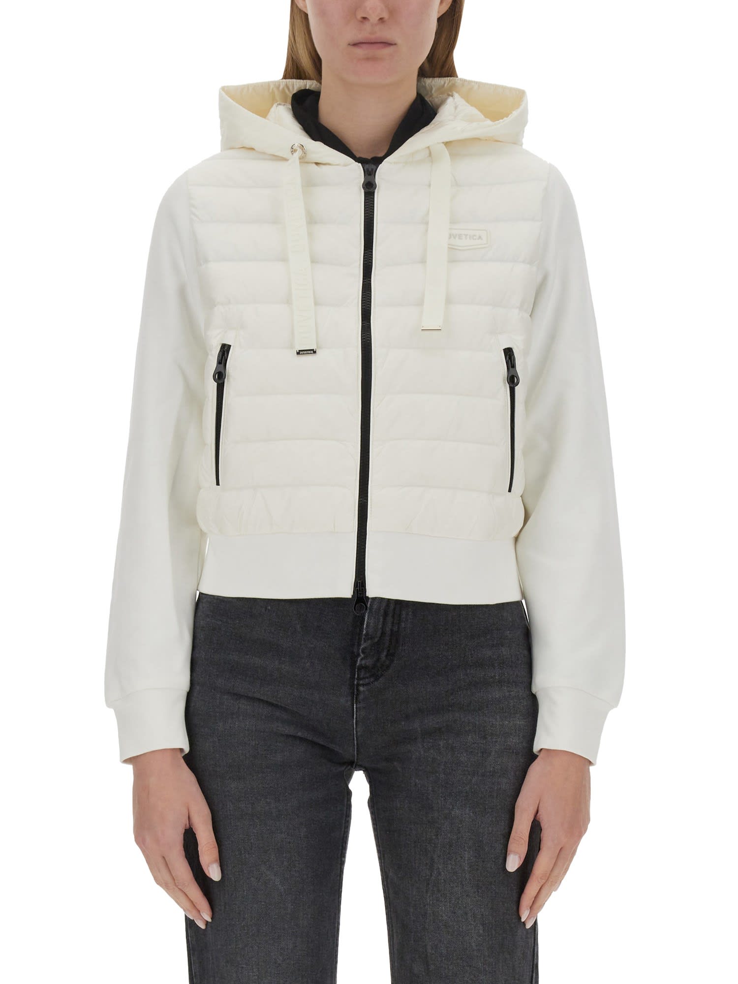 Duvetica Hooded Padded Jacket In Bianco