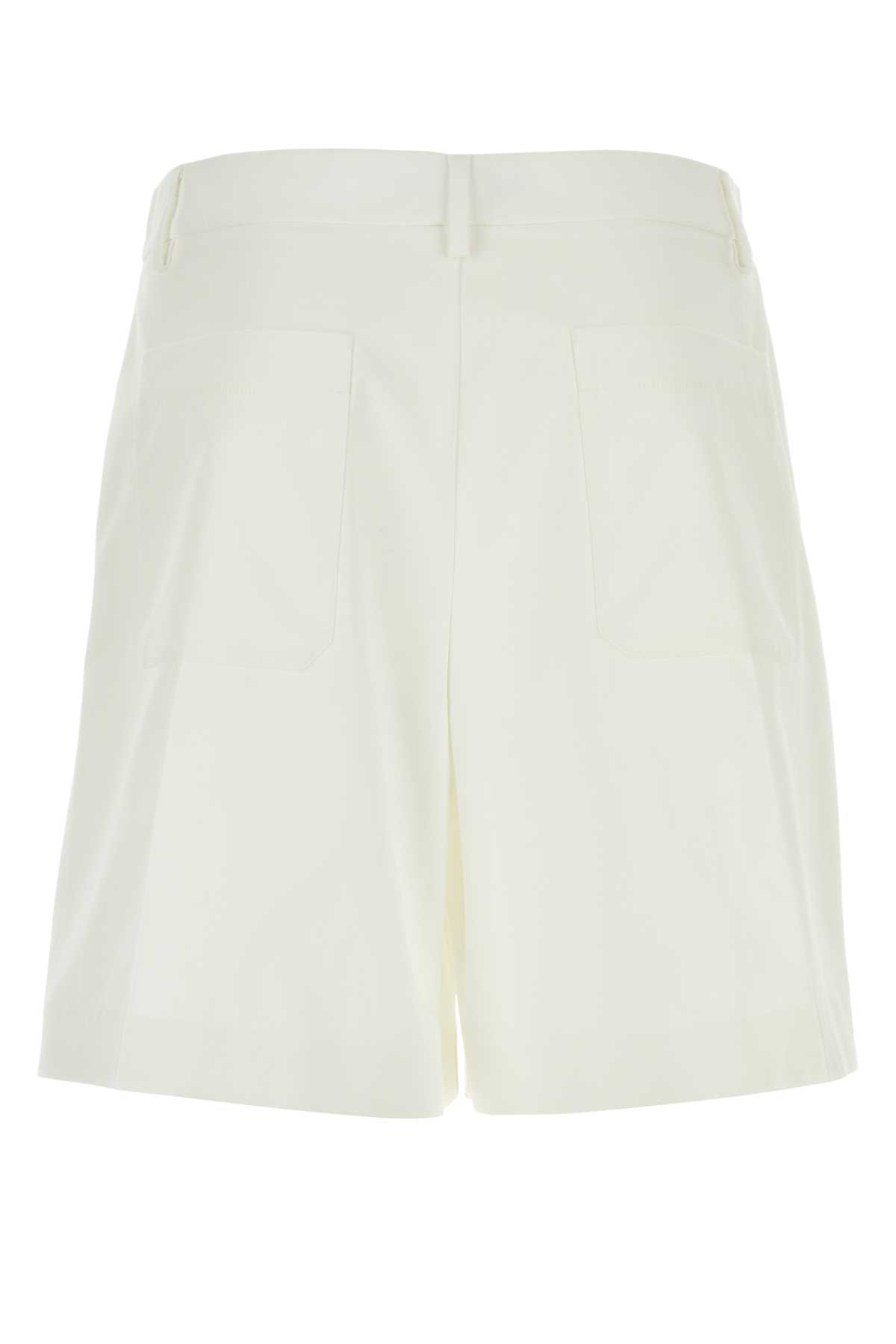 Shop Valentino White Cotton Bermuda Shorts In Bianco