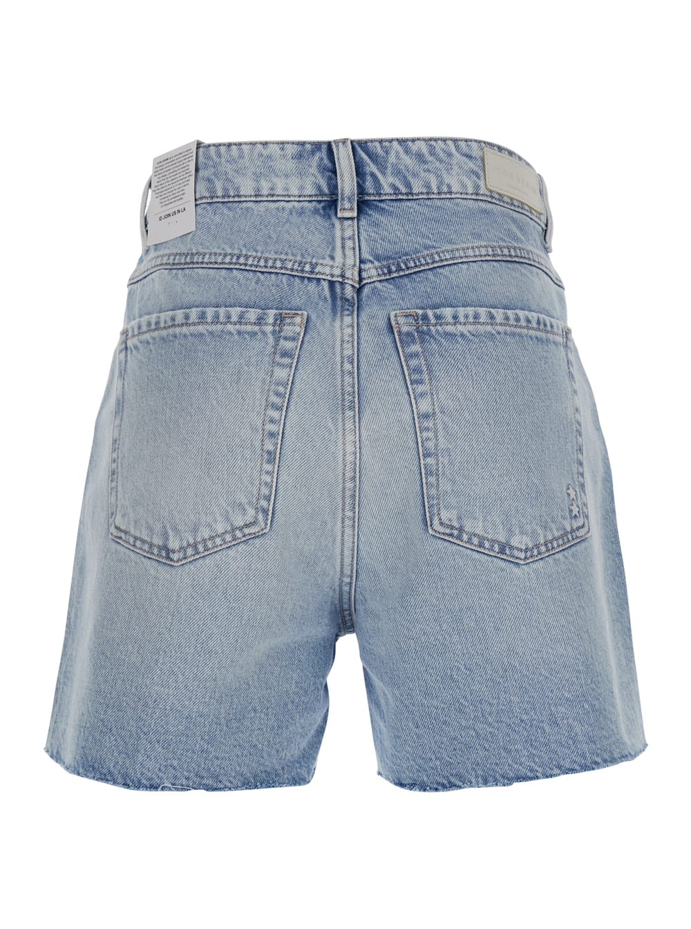 Icon Denim Light Blue Bermuda Pants With Wide Leg And Logo Patch On The Rear In Denim Woman In Blue