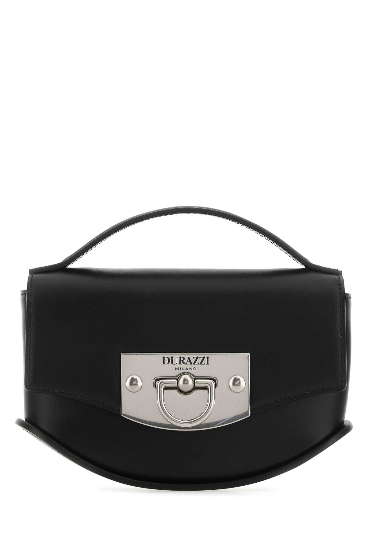 Black Leather Mini Swing Handbag