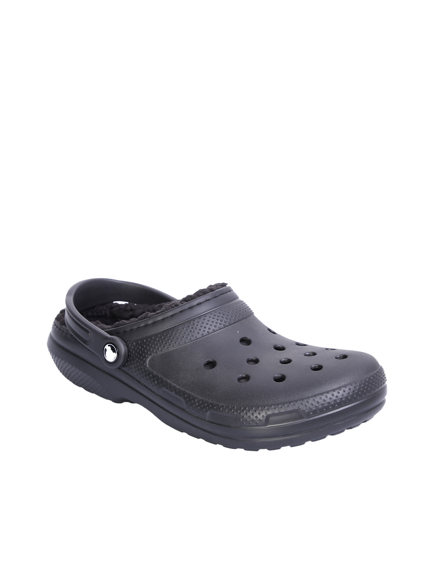 Shop Crocs Classic Lined Clog Sandals In Black