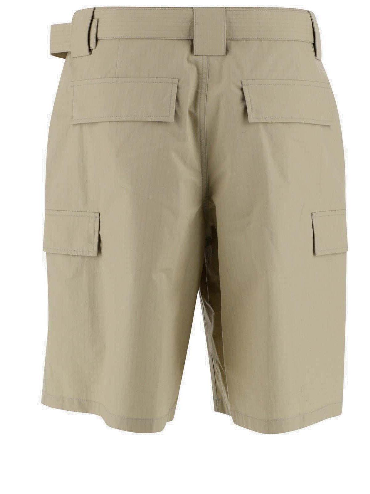 Shop Off-white Medium Waist Cargo Shorts In Sabbia