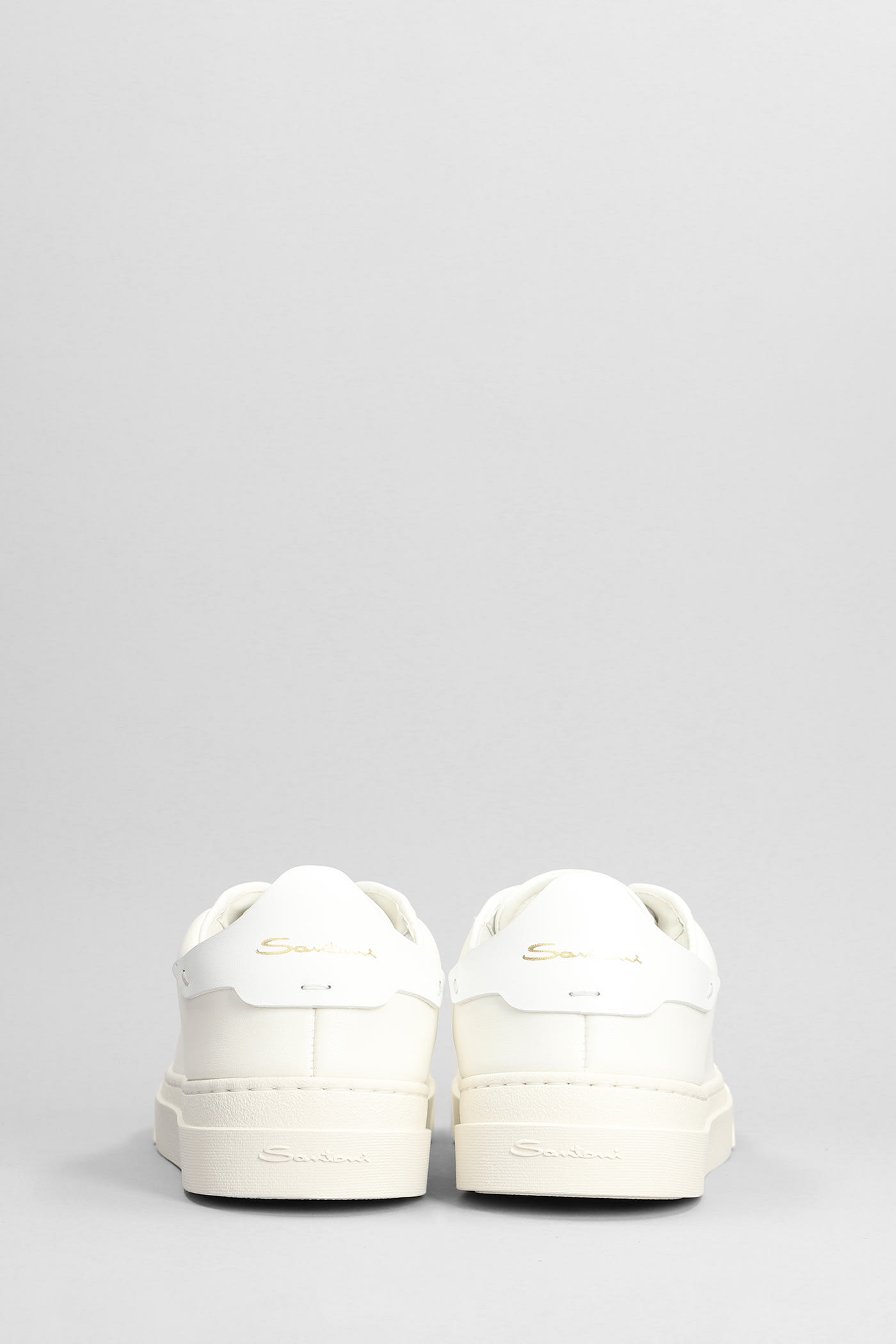 Shop Santoni Glory Sneakers In White Leather