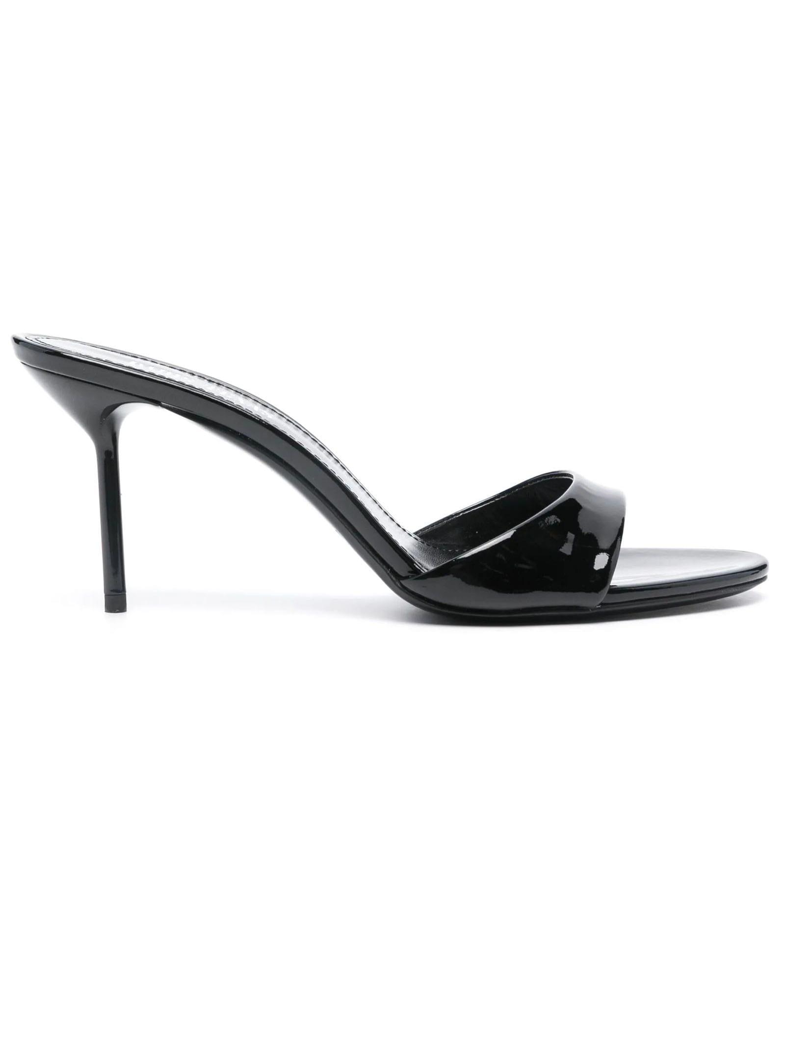 Lidia Black Patent Leather Mules