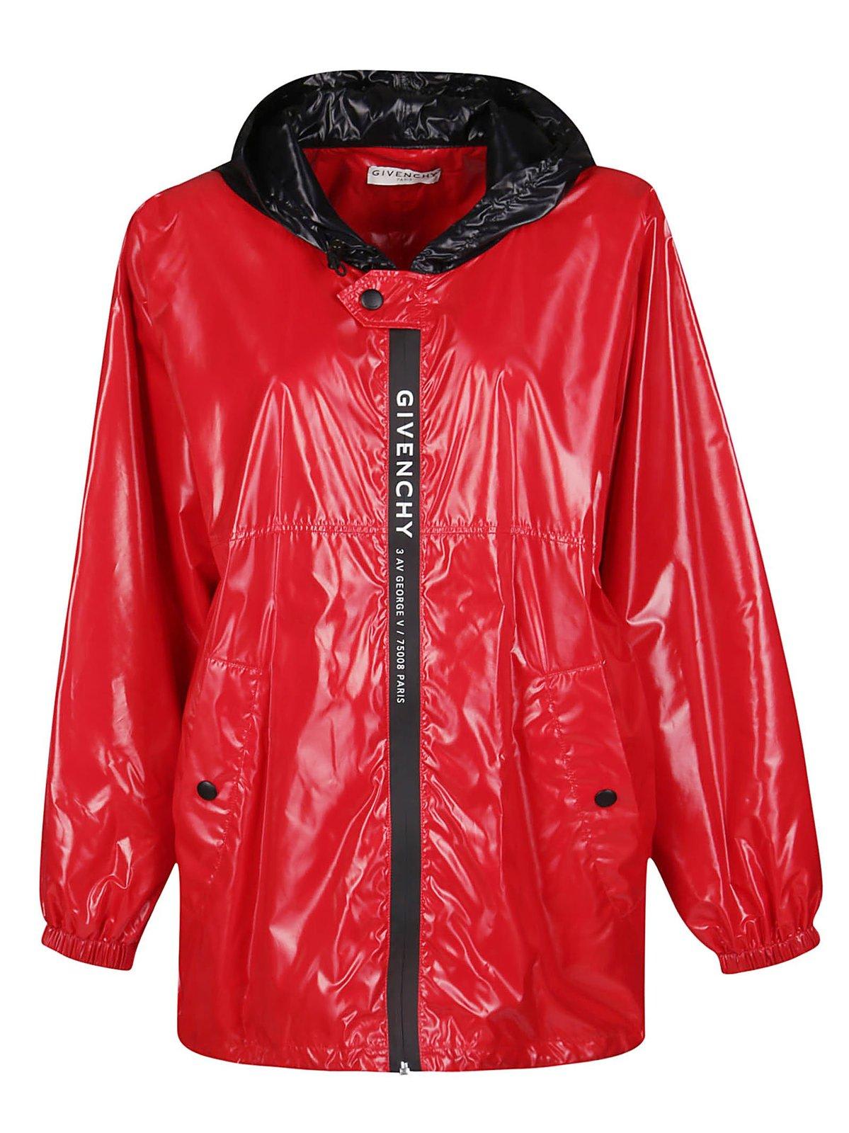 Shop Givenchy Hooded Jacket In Red