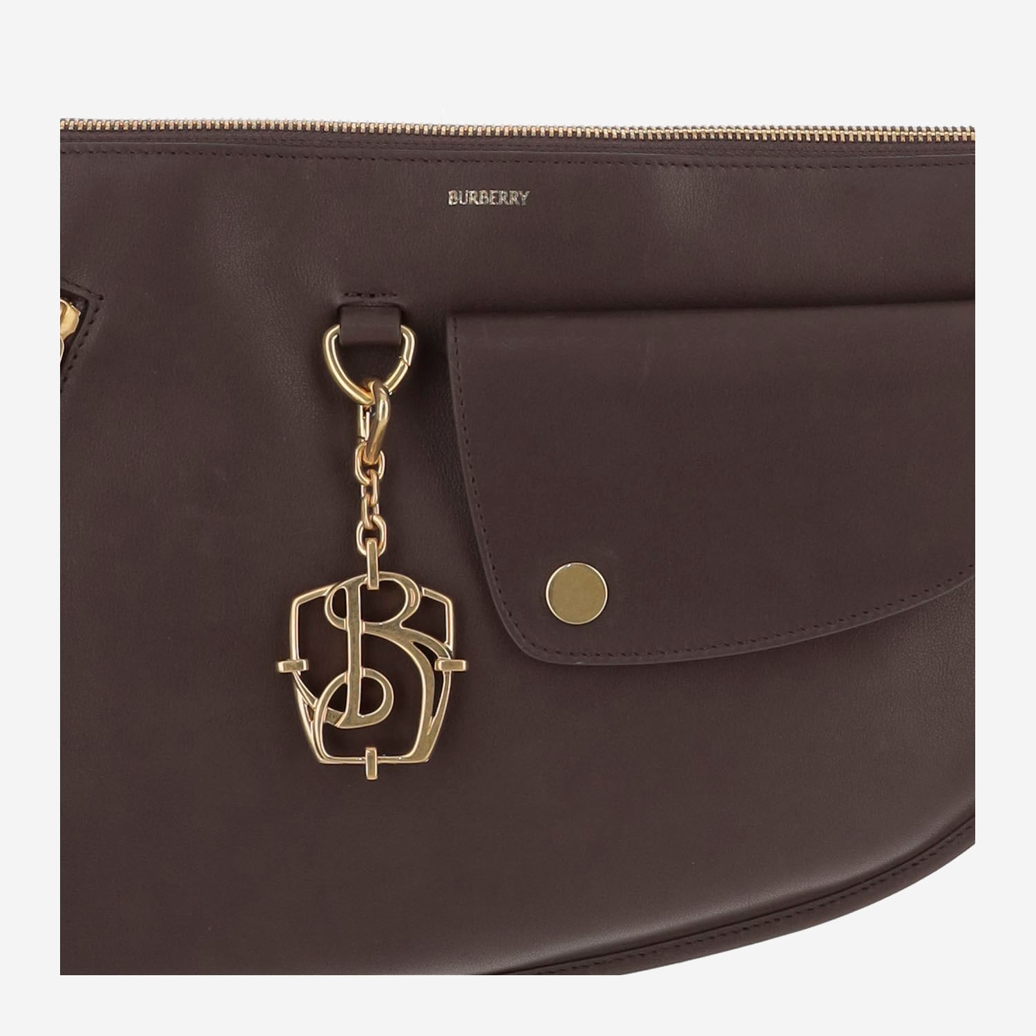 Shop Burberry Double Shield Bag In Brown