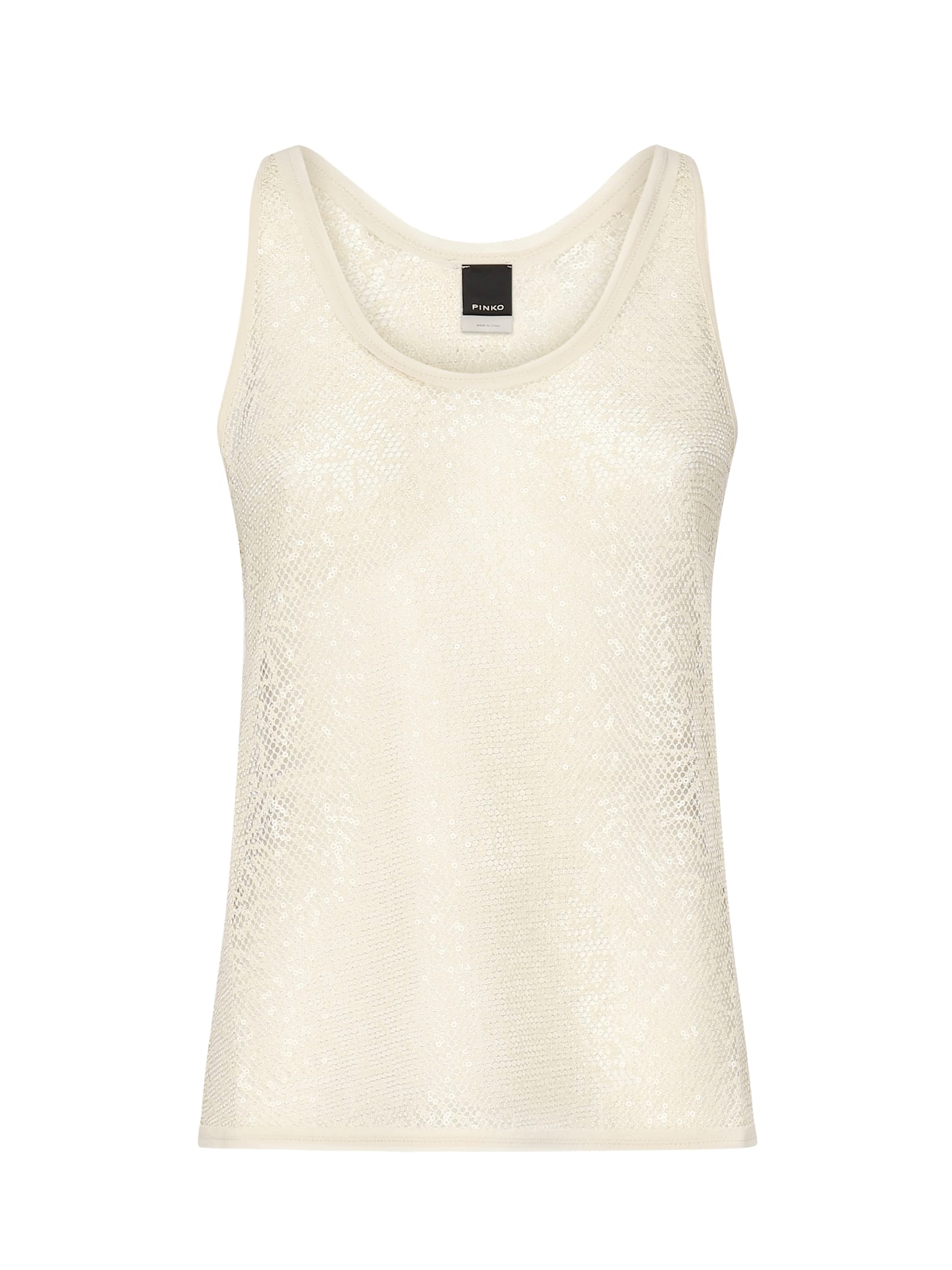 Pinko Sequin Mesh Tank Top