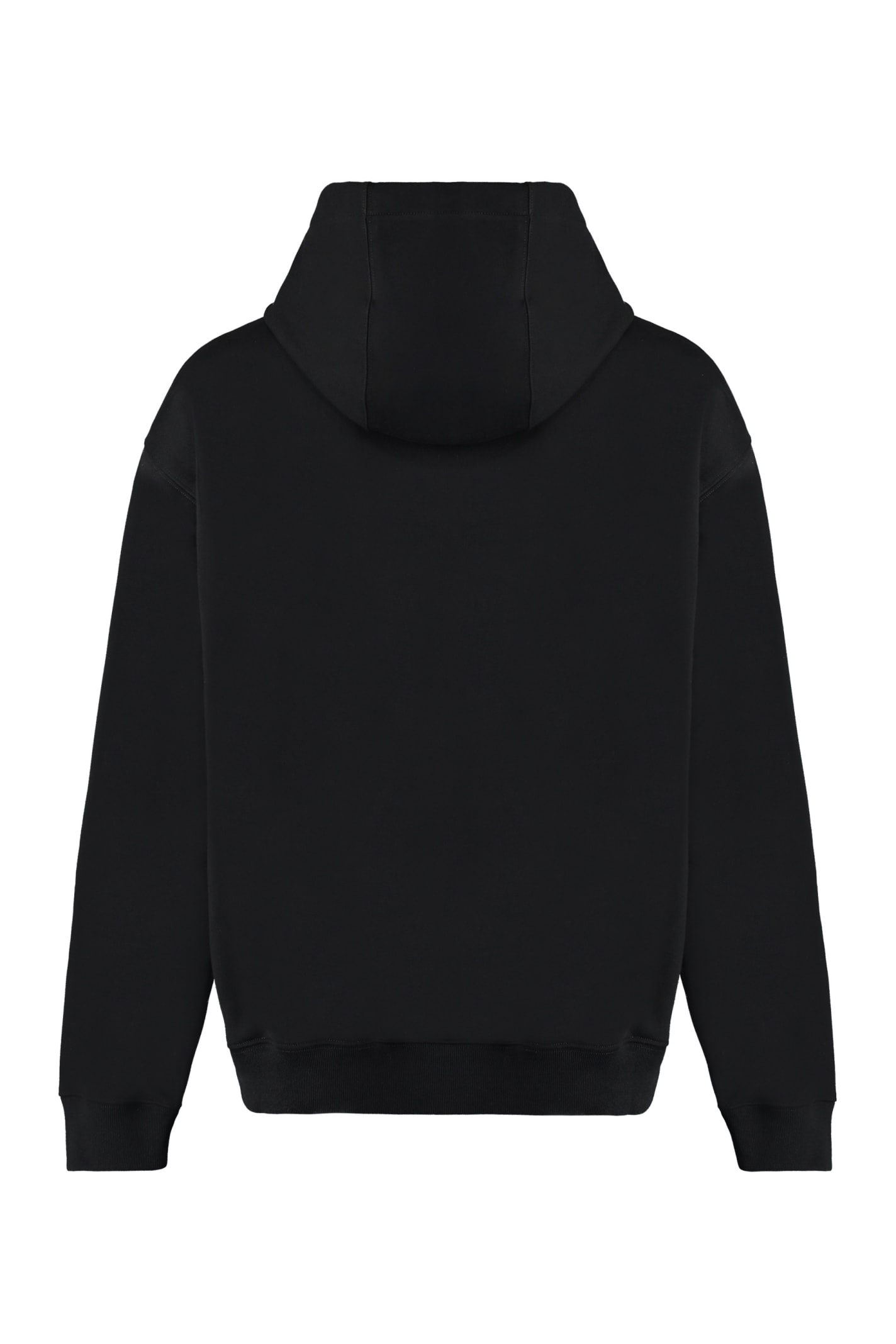 Shop Versace Cotton Hoodie In Black