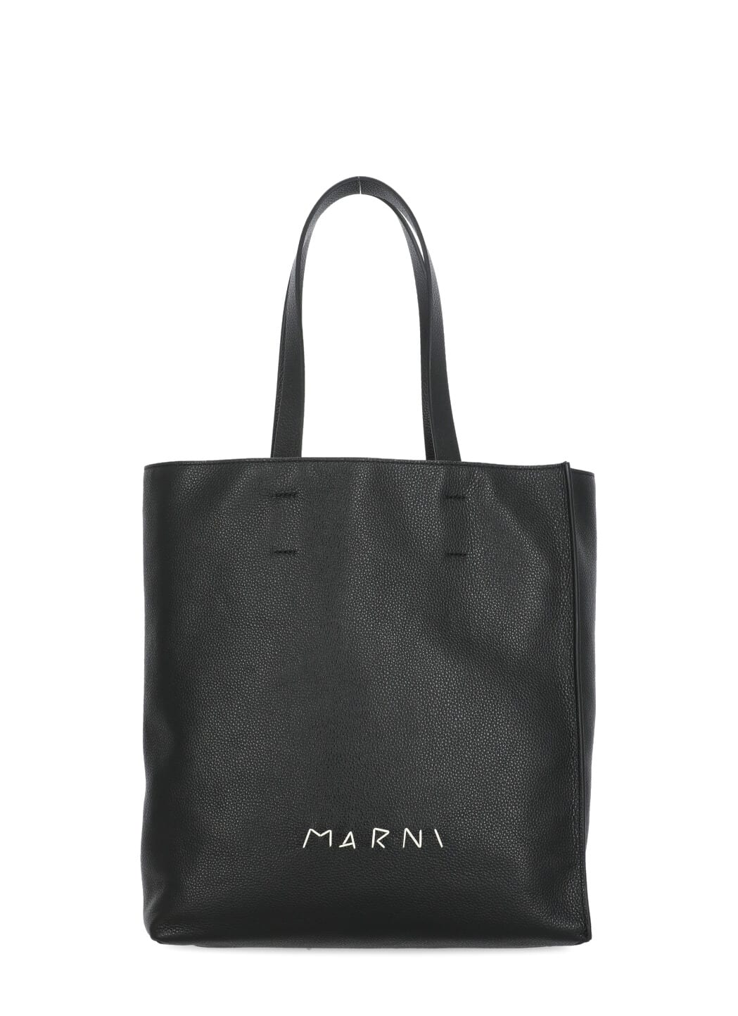 Marni Large Museo Calf Leather Tote Bag In Black