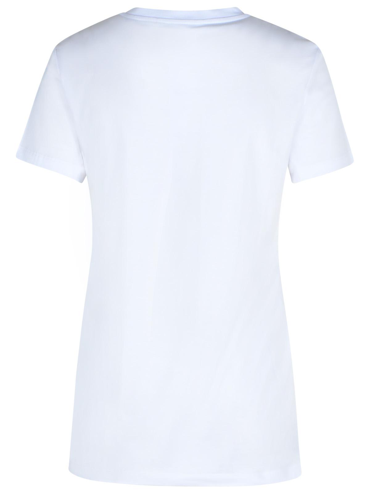 Max Mara Short Sleeve Crew Neck Top In White